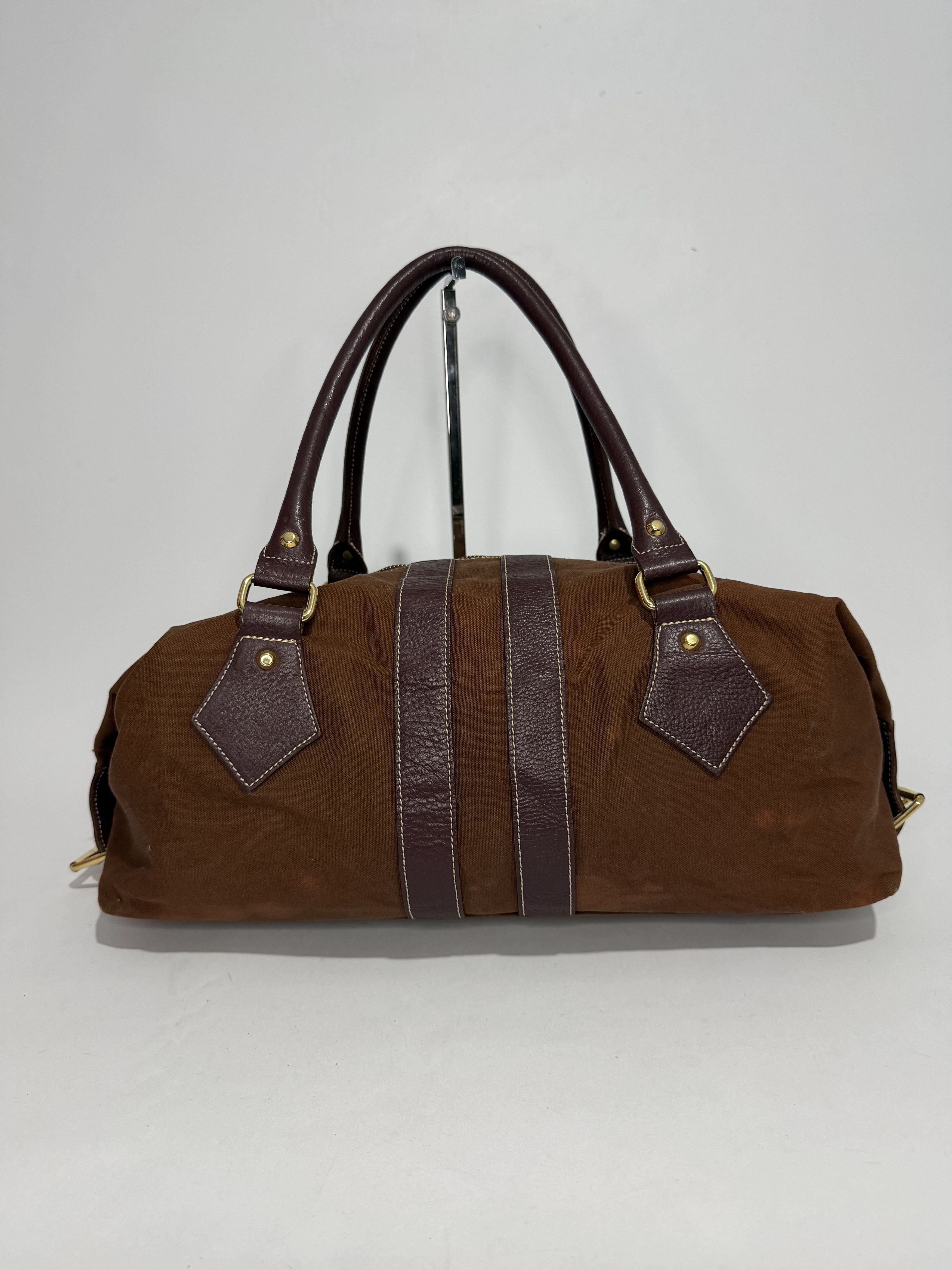Vivienne Westwood Vivienne Westwood Orb Logo Leather & Canvas Bowler Bag Brown Size ONE SIZE - 3 Thumbnail