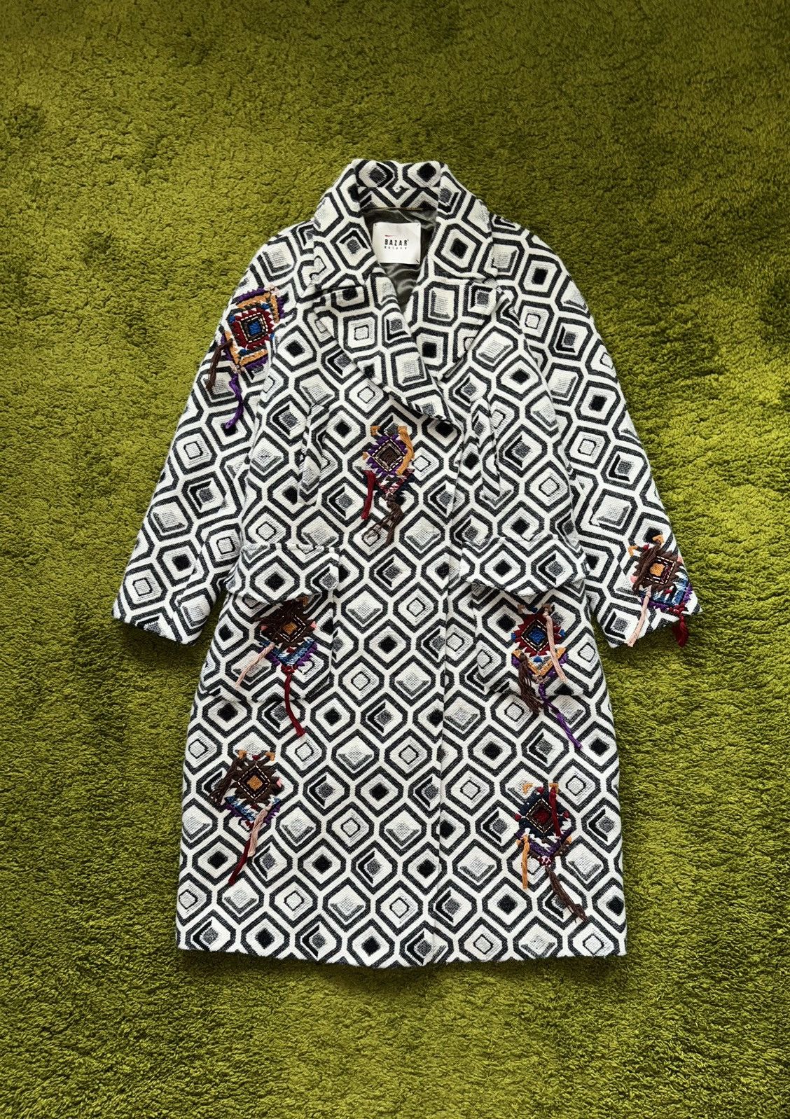 Other Bazar Deluxe native Navajo plaid pattern wool blend coat Size L / US 10 / IT 46 - 1 Thumbnail