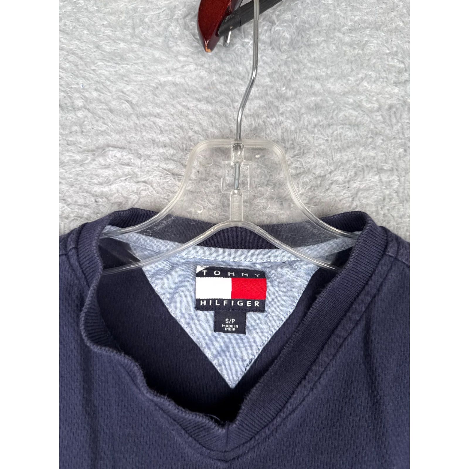 Tommy Hilfiger Tommy Hilfiger Shirt Adult Small Blue Short Sleeve V-Neck 100% Cotton Size US L / EU 52-54 / 3 - 6 Thumbnail