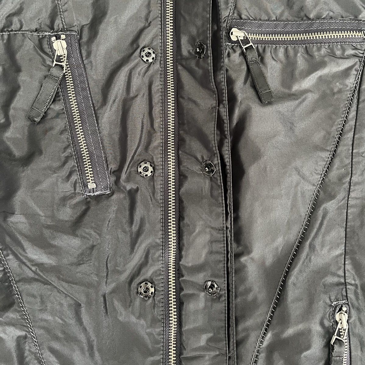 Marithe + Francois Girbaud Marithé + François Girbaud S/S08 Nylon Multi Zip Moto Jacket Size US M / EU 48-50 / 2 - 4 Thumbnail