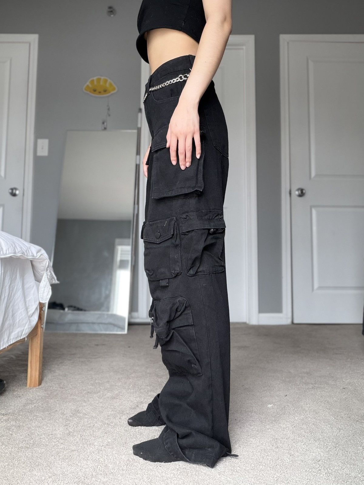 THE KRIPT THE KRIPT Pixely Cargo Jeans Black Size 26" / US 2 / IT 38 - 8 Thumbnail