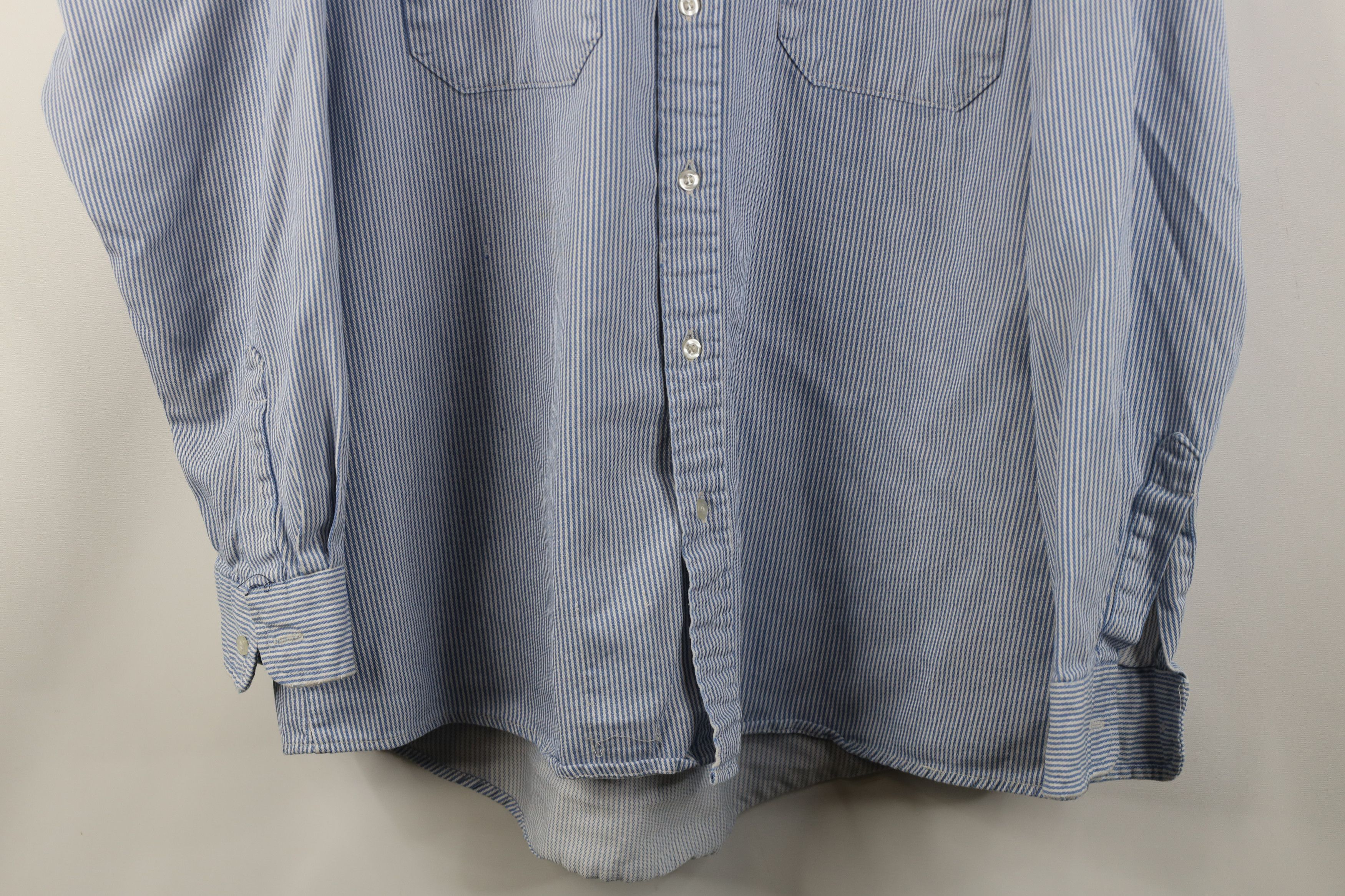 Vintage Bulwark FR Resistant Hickory Striped Button Shirt Workwear Size US L / EU 52-54 / 3 - 3 Thumbnail