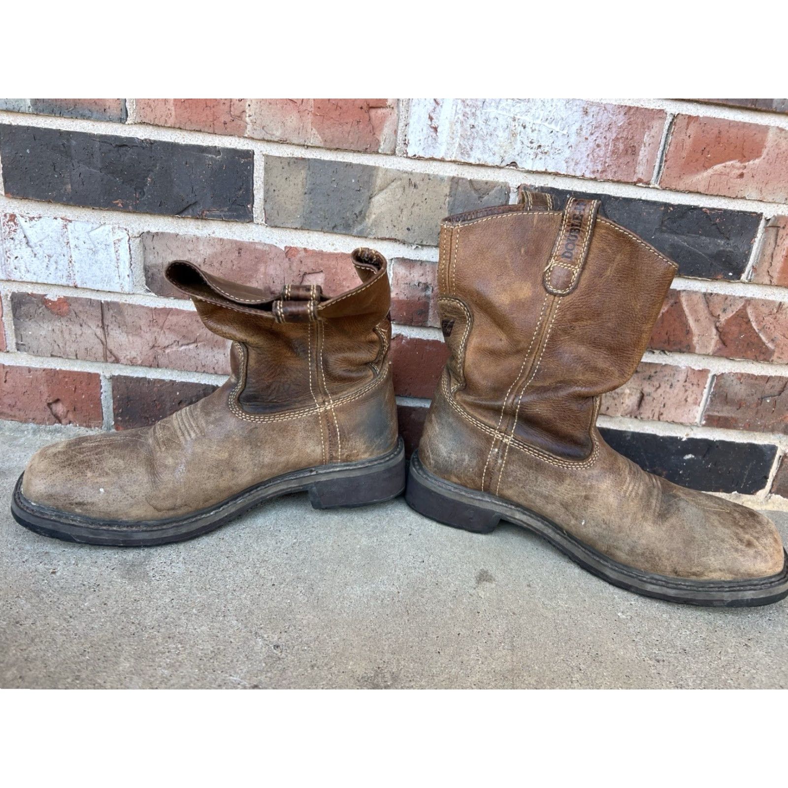 Doublet VINTAGE Double-H Boots Mens Western Leather Pull On 8 Brown Leather EH Rated Composite Toe 1 5/8 Inch Heel DH5123 ASTM Size US 8 / EU 41 - 3 Thumbnail