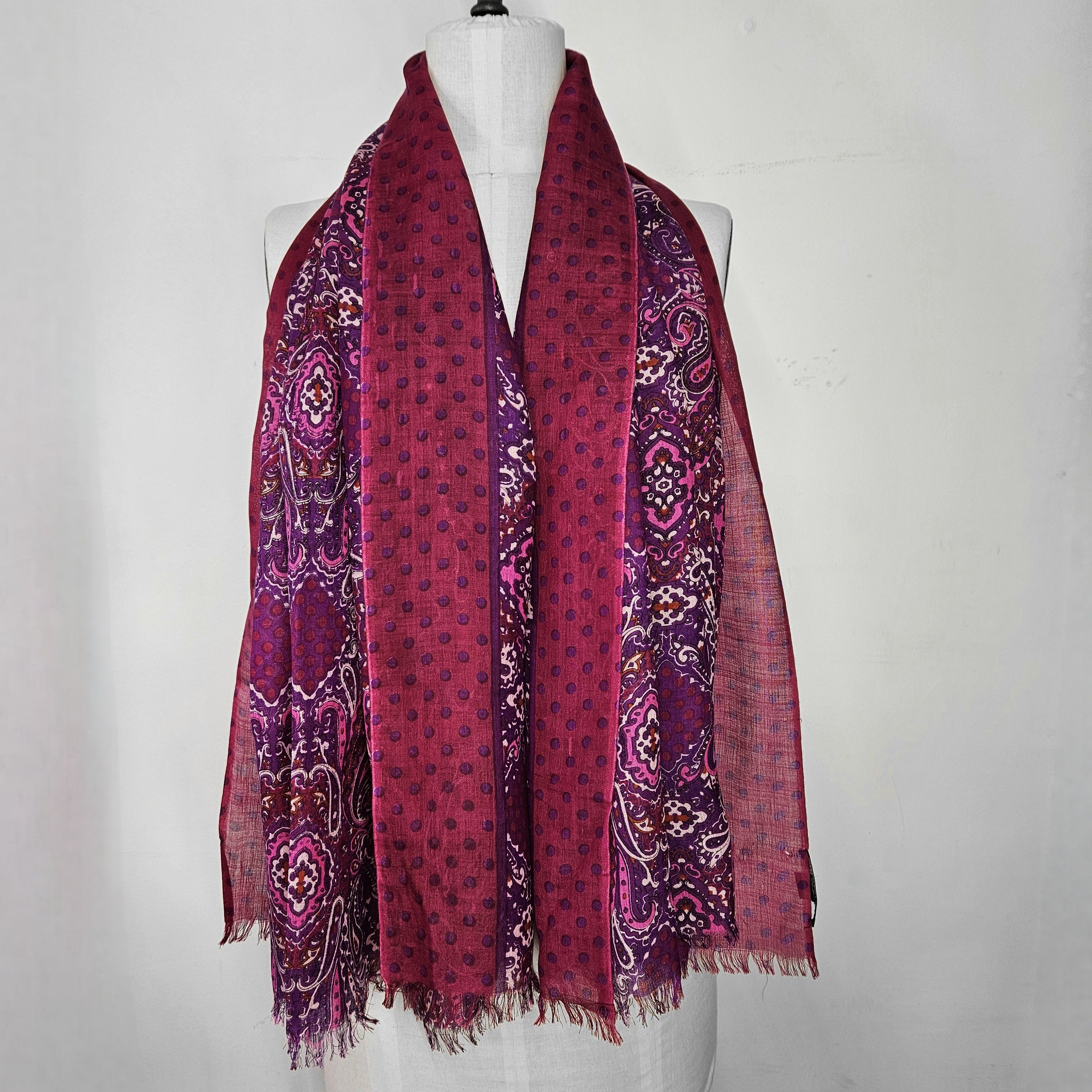 Banana Republic Banana Republic 60x37" Sarong Scarf Silk Wool Floral Paisley Size ONE SIZE - 9 Thumbnail