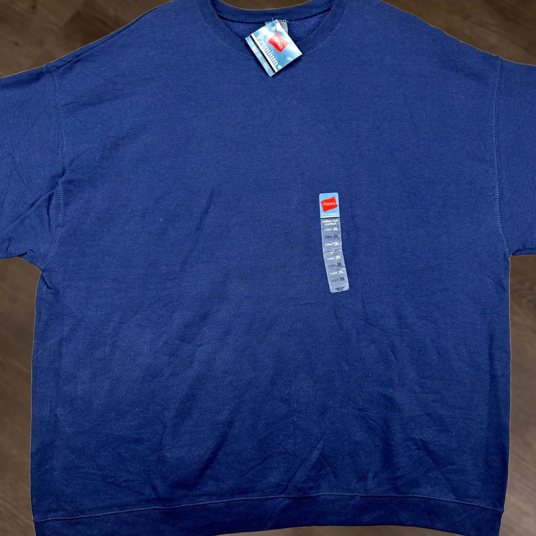 Hanes Hanes Crew Neck Sweatshirt Adult 2XL Dark Blue Pullover Knit Mens NEW Size US XXL / EU 58 / 5 - 1 Thumbnail