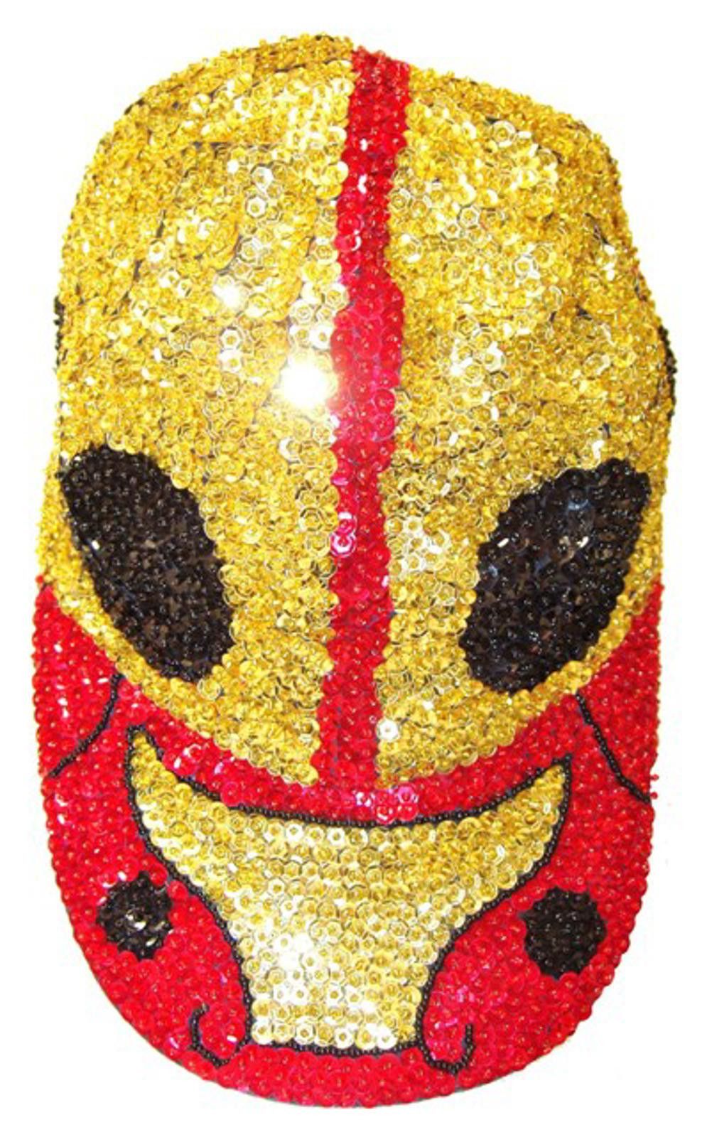 Designer Sequin Baseball cap RED w/GOLD BUG Size ONE SIZE - 1 Preview