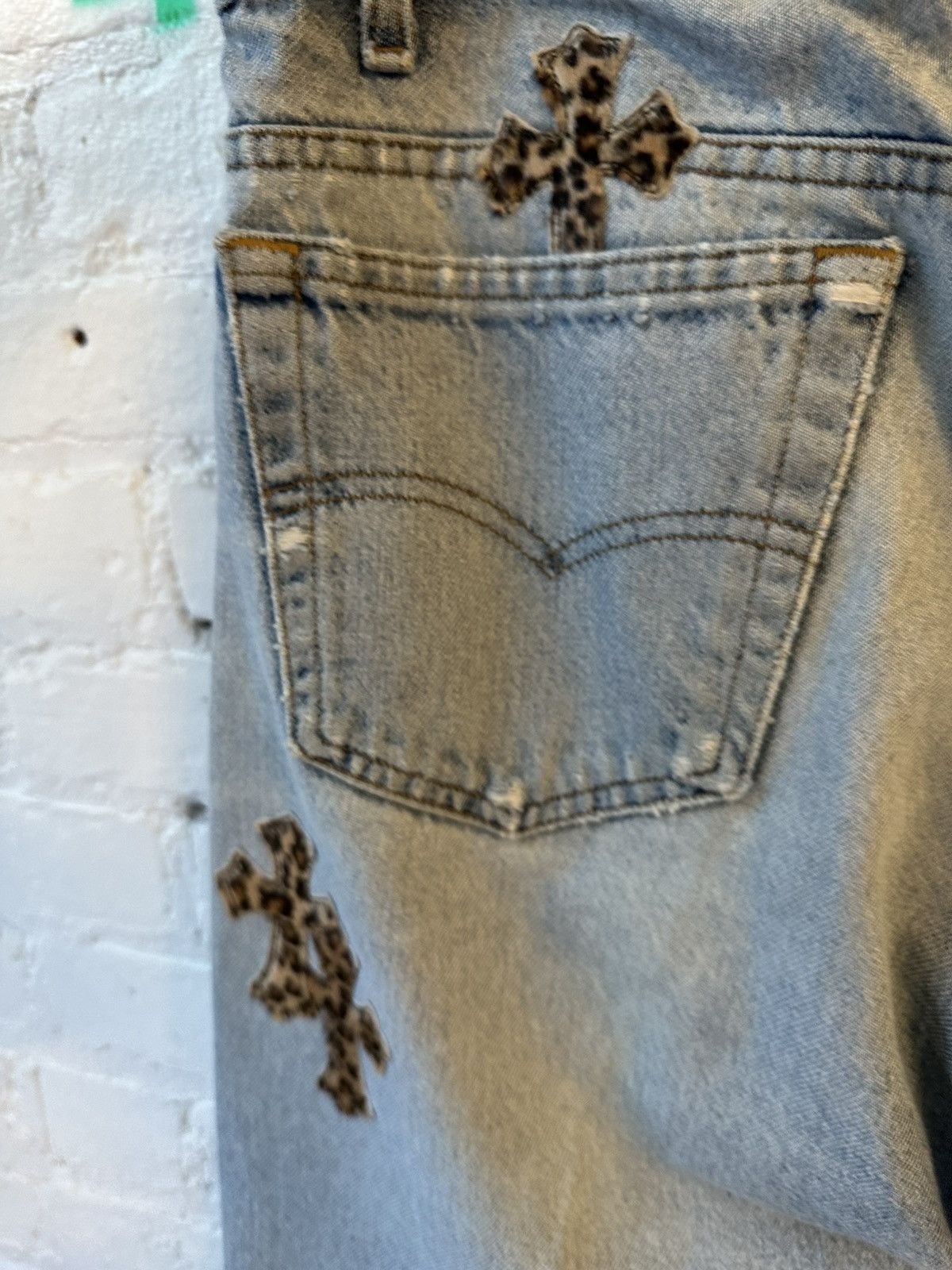 Chrome Hearts Chrome Hearts Chetah Leopard levi cross patch jeans blue Size US 34 / EU 50 - 9 Thumbnail