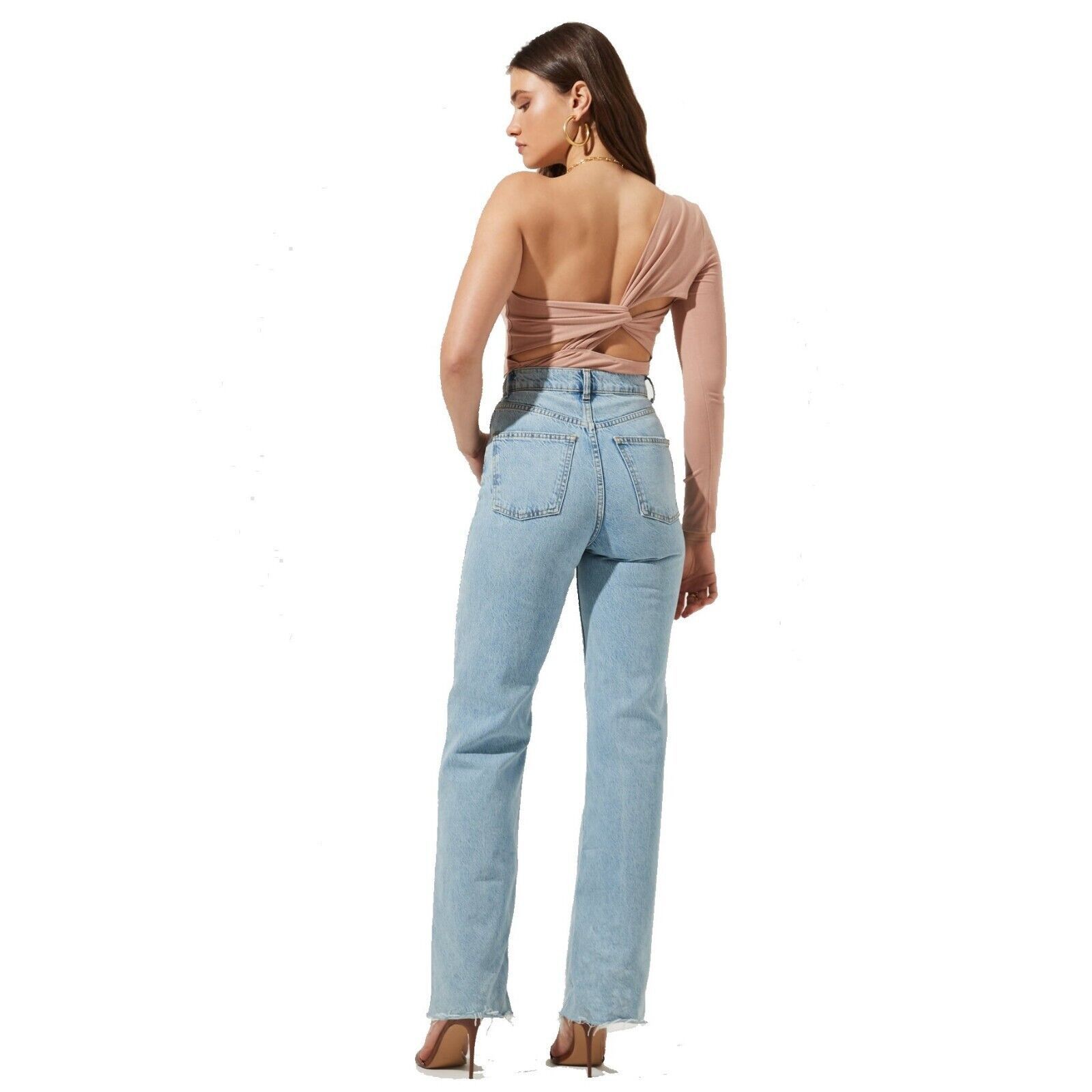 The Unbranded Brand ASTR the Label Women One Shoulder Thong Bodysuit Size M Size M / US 6-8 / IT 42-44 - 5 Thumbnail