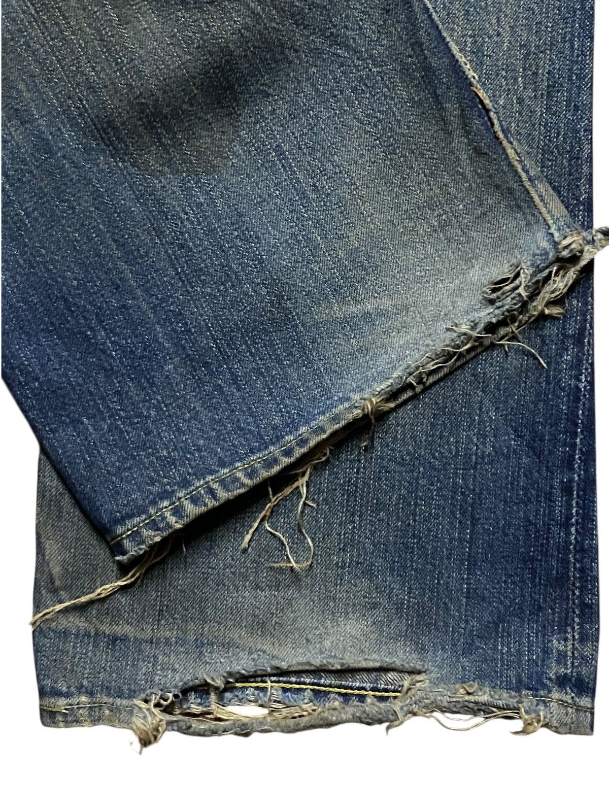 The Real McCoy's Vintage Joe Mccoy Mud Wash Selvedge Distressed Baggy Jeans Size US 33 - 16 Thumbnail