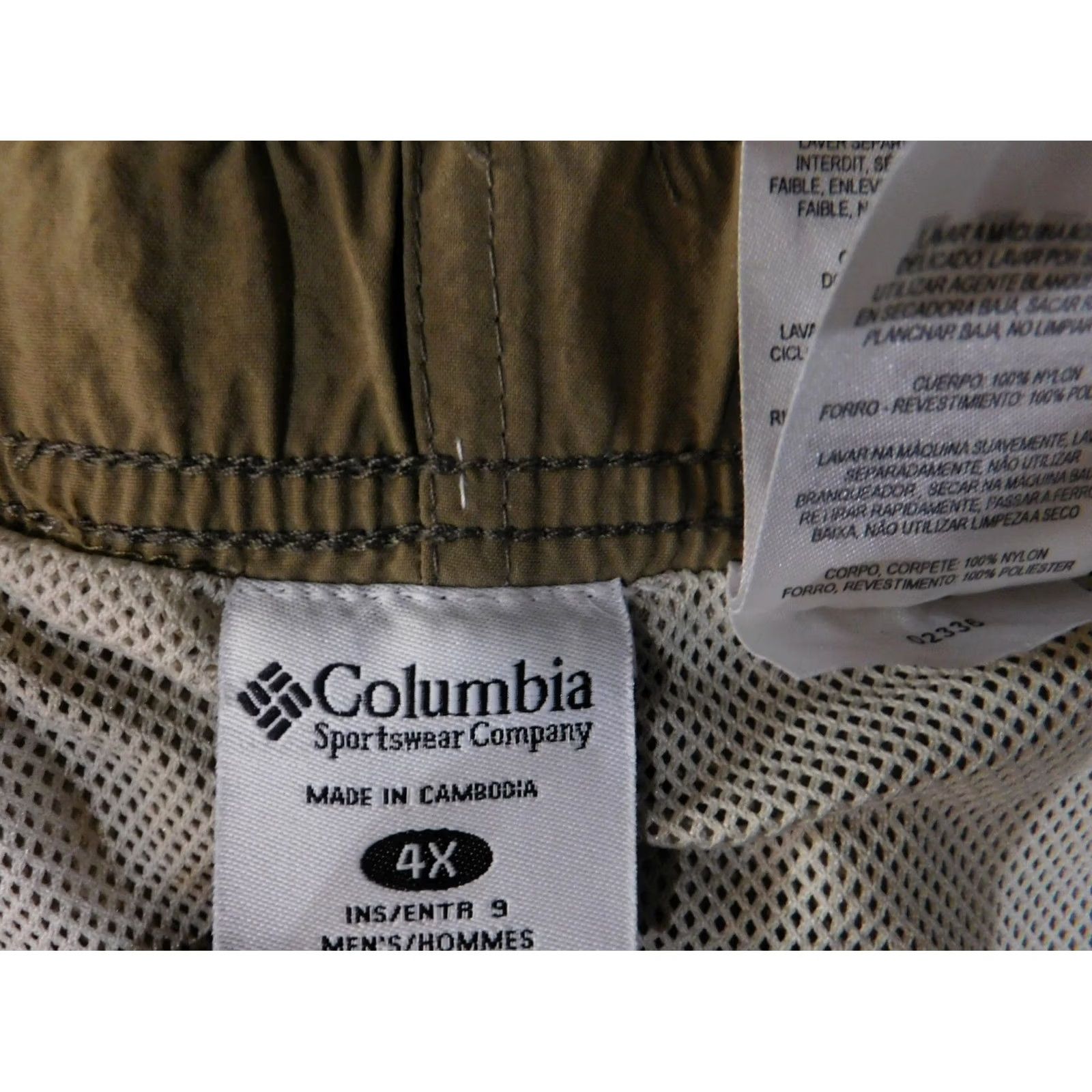 Vintage Columbia Cargo Shorts Mens 4XL Brown Nylon Polyester Outdoor Hiking Fishing Omni Shade Pockets Size US 39 - 6 Thumbnail
