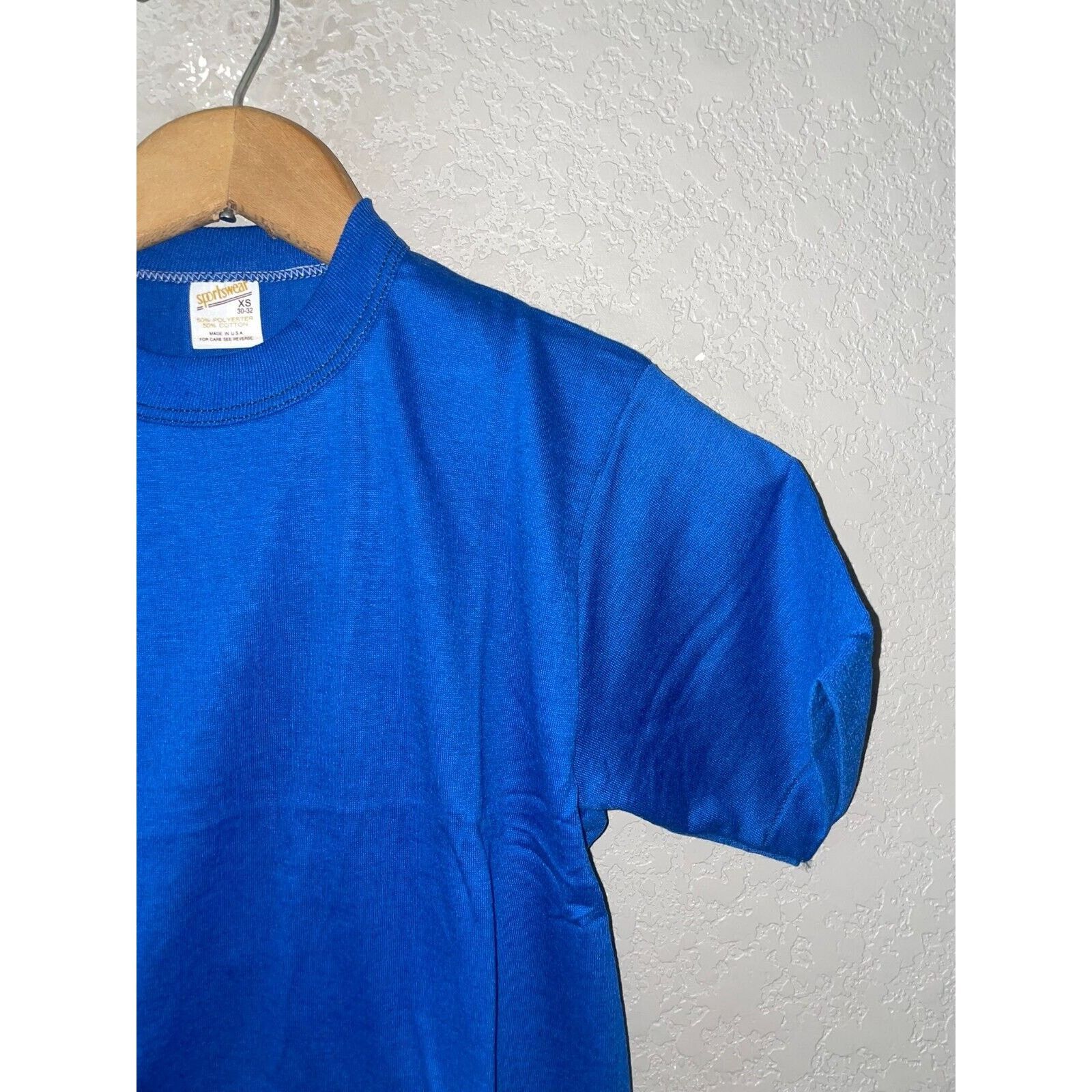Vintage 1980s Vintage Sportswear Blue Blank Crop Top XS X-Small Size XS / US 0-2 / IT 36-38 - 2 Thumbnail