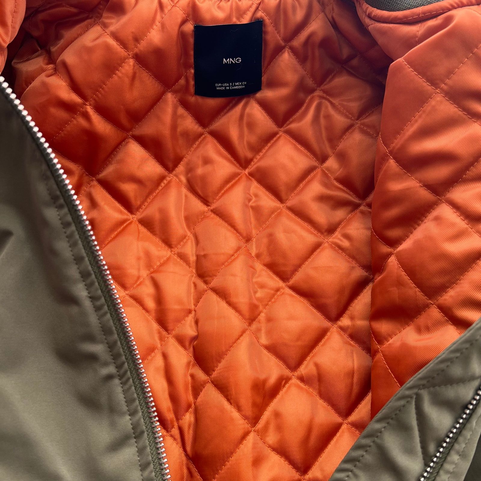 Mango MNG Khaki Oversized Bomber Jacket, S SRP: $130 Size S / US 4 / IT 40 - 7 Thumbnail