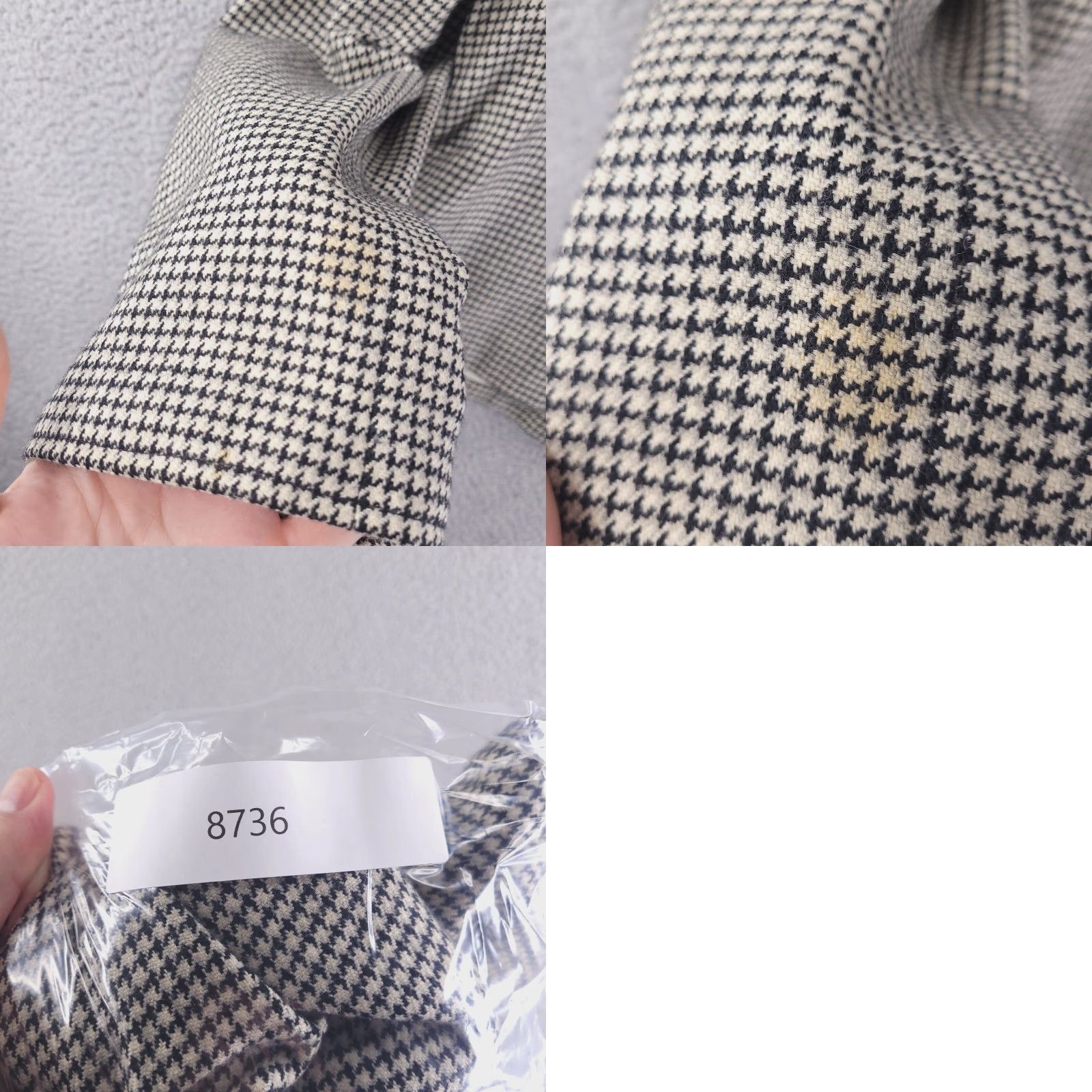 Vintage VINTAGE Jacket Womens 10 Houndstooth Cashmere Wool Blend Black White Pea Coat Womens Size L / US 10 / IT 46 - 9 Thumbnail