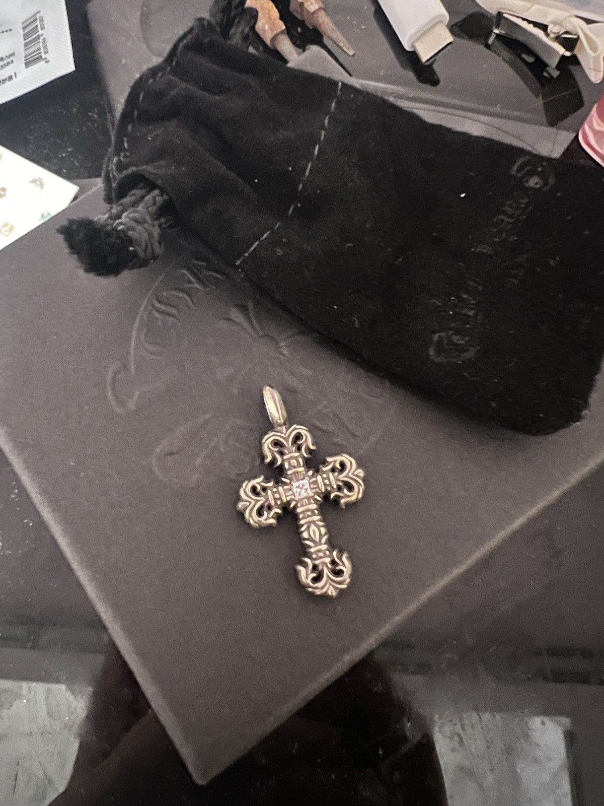 Chrome Hearts Chrome Hearts Filigree 1 Diamond Cross Pendant size XS Size ONE SIZE - 1 Thumbnail
