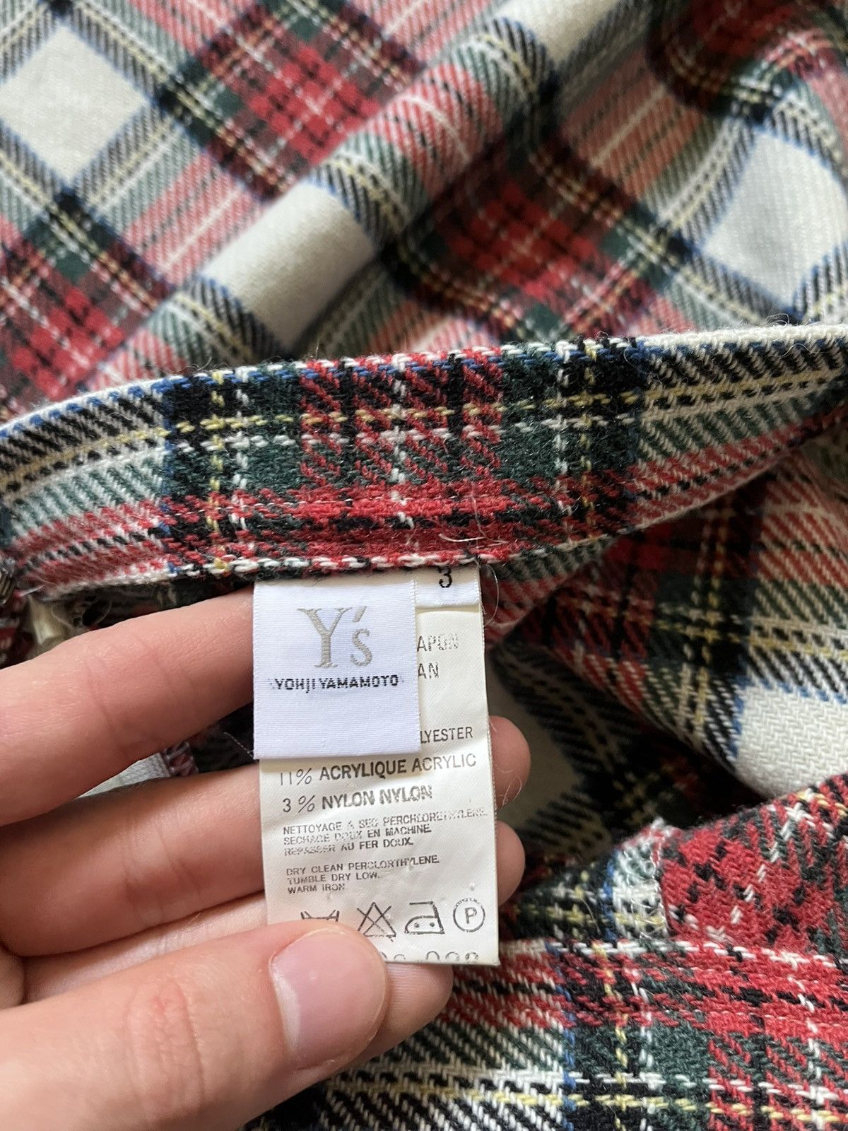 Yohji Yamamoto Y's Yohji Yamamoto wool checke skirt multicolor Size 28" / US 6 / IT 42 - 9 Thumbnail