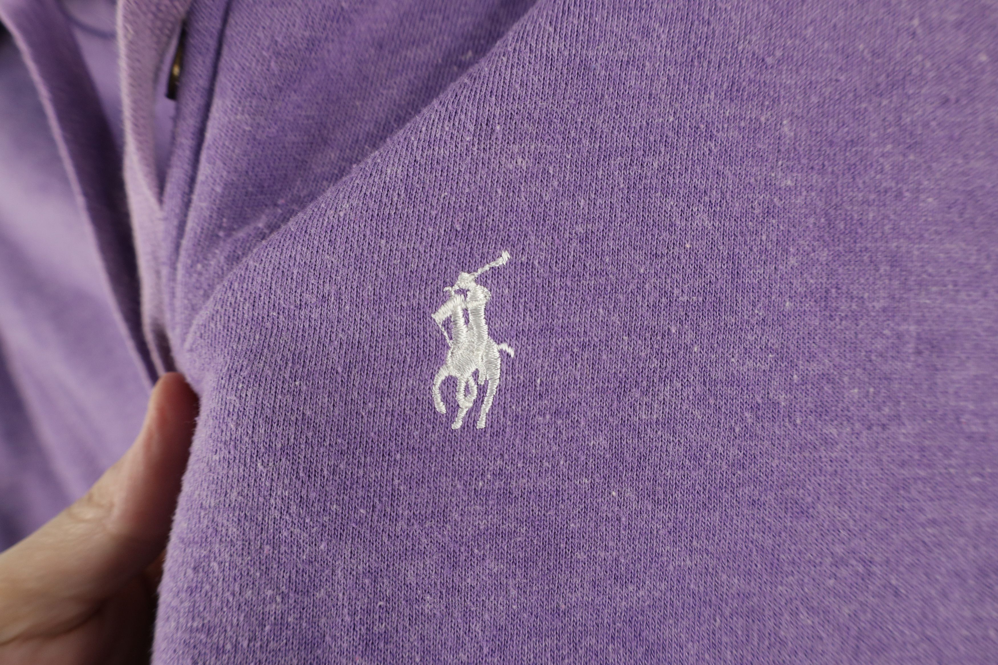 Ralph Lauren × Vintage Vintage 90s Ralph Lauren Full Zip Hoodie Sweatshirt Purple Size XXL / US 16-18 / IT 52-54 - 4 Thumbnail