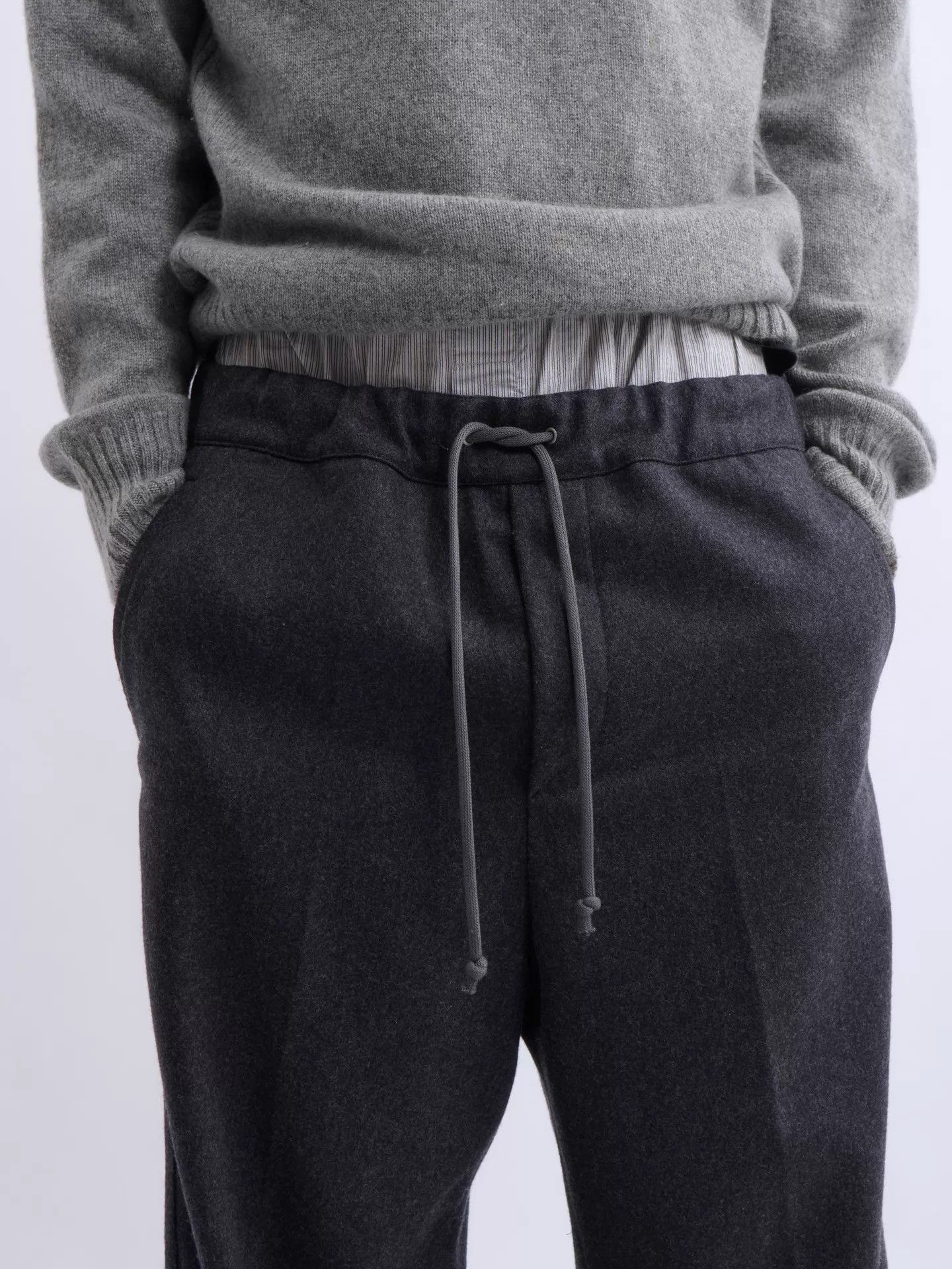 OAMC OAMC Dark Gray Wool Blend Drawstring Straight Trousers L Size US 34 / EU 50 - 7 Thumbnail
