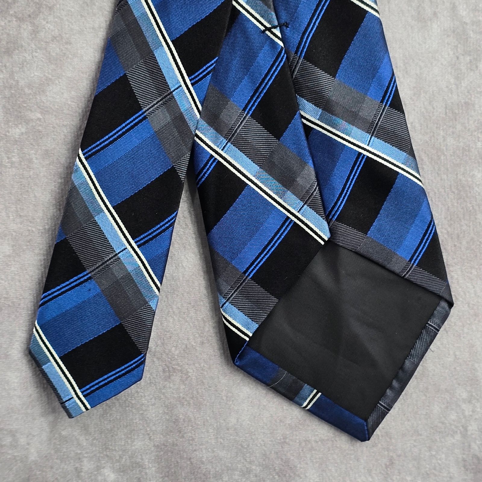 Arrow Arrow Blue Gray Black Plaid Tartan 100% Silk Men's Neck Tie Size 28 - 6 Thumbnail