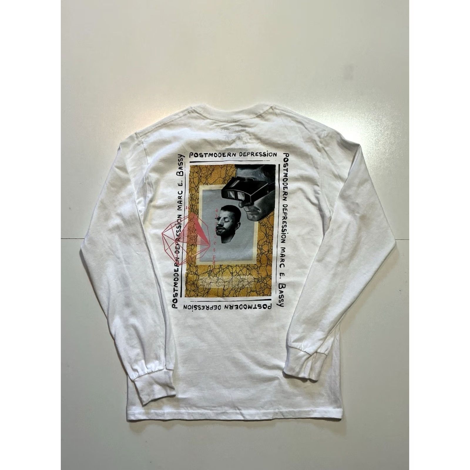 Marcs Riot Society Marc E. Bassy PMD Postmodern Depression L/S T-Shirt White Sz Small Mens Graphic Tee Size US S / EU 44-46 / 1 - 3 Thumbnail