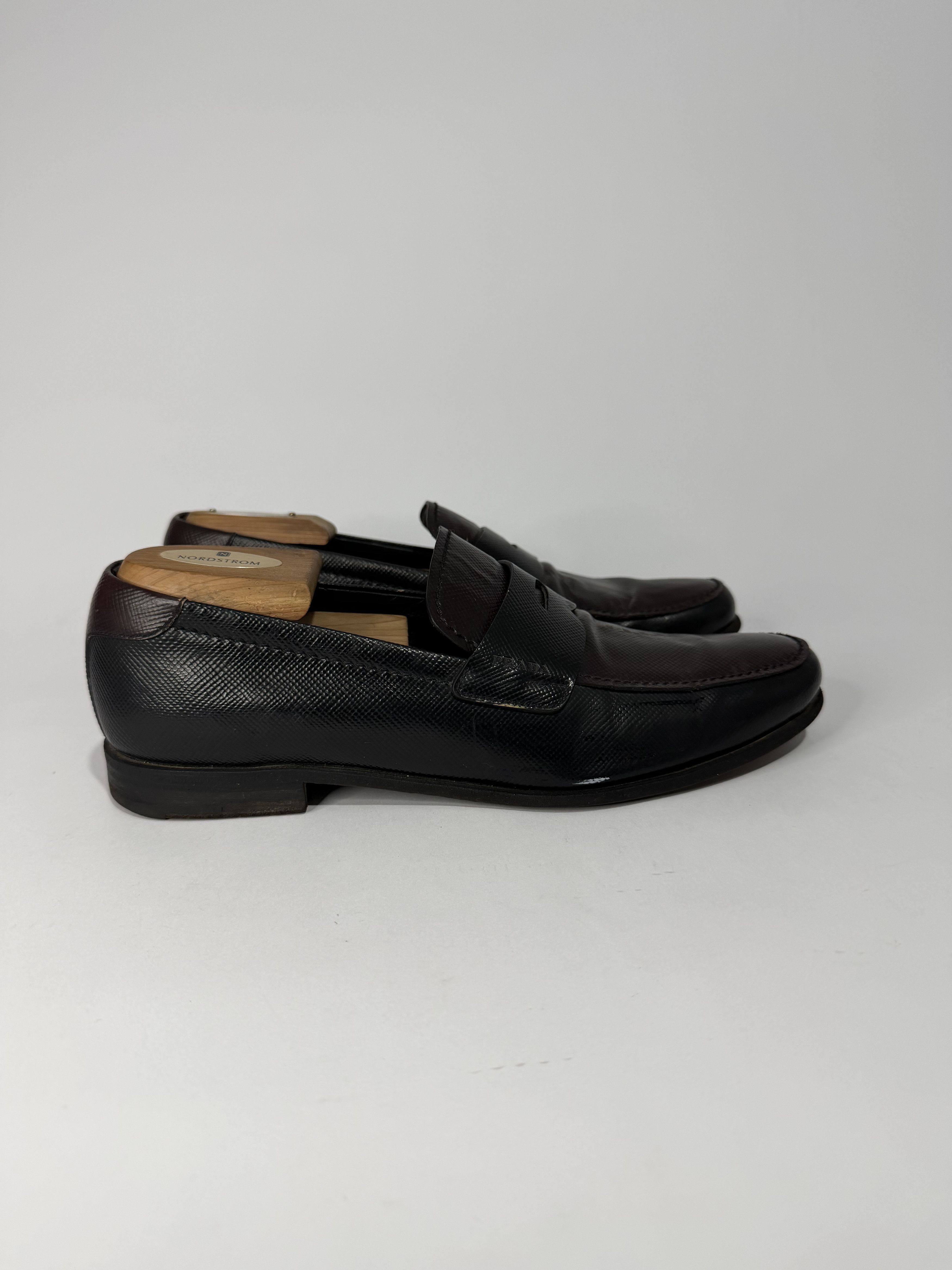 Prada Prada Black/Brown Saffiano Leather Slip On Loafers Size 8 US Size US 7.5 / EU 40-41 - 3 Thumbnail