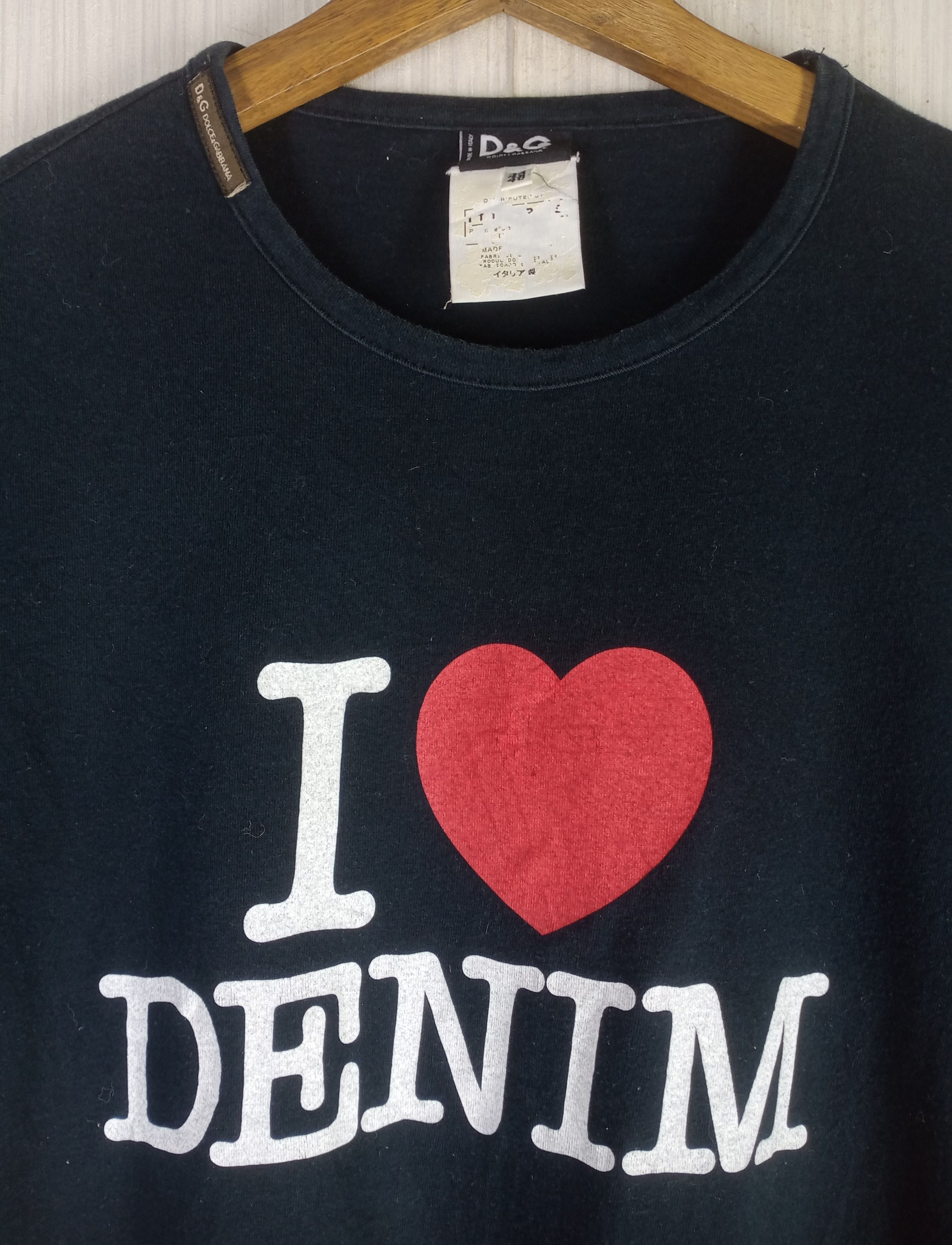 Dolce & Gabbana Rare Vintage Dolce & Gabbana "I Love Denim" Tshirt Size US M / EU 48-50 / 2 - 4 Thumbnail