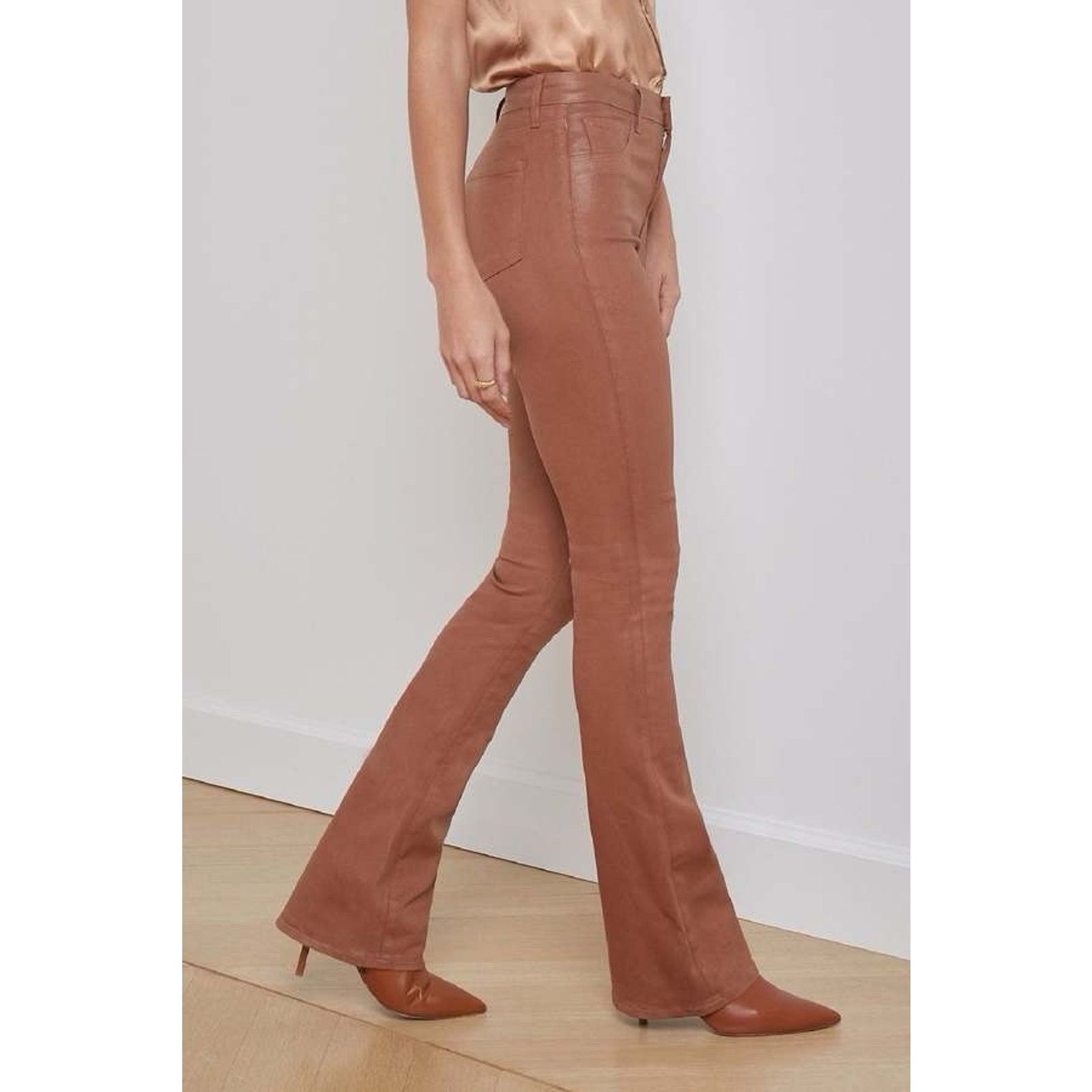 L'AGENCE L’Agence (25) Selma High Rise Baby Bootcut Coated Pants Size 25" / US 0 / IT 36 - 3 Thumbnail