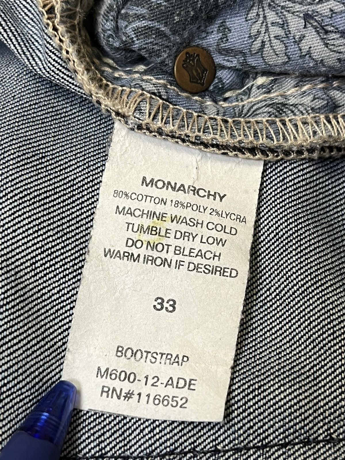 Japanese Brand SICK🔥MONARCHY BOOTSTRAP/FLARE LEG JEANS Size US 36 / EU 52 - 24 Thumbnail