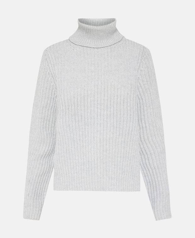Cashmere Rollneck Jumper in Gray, Women's (Size Xl)
