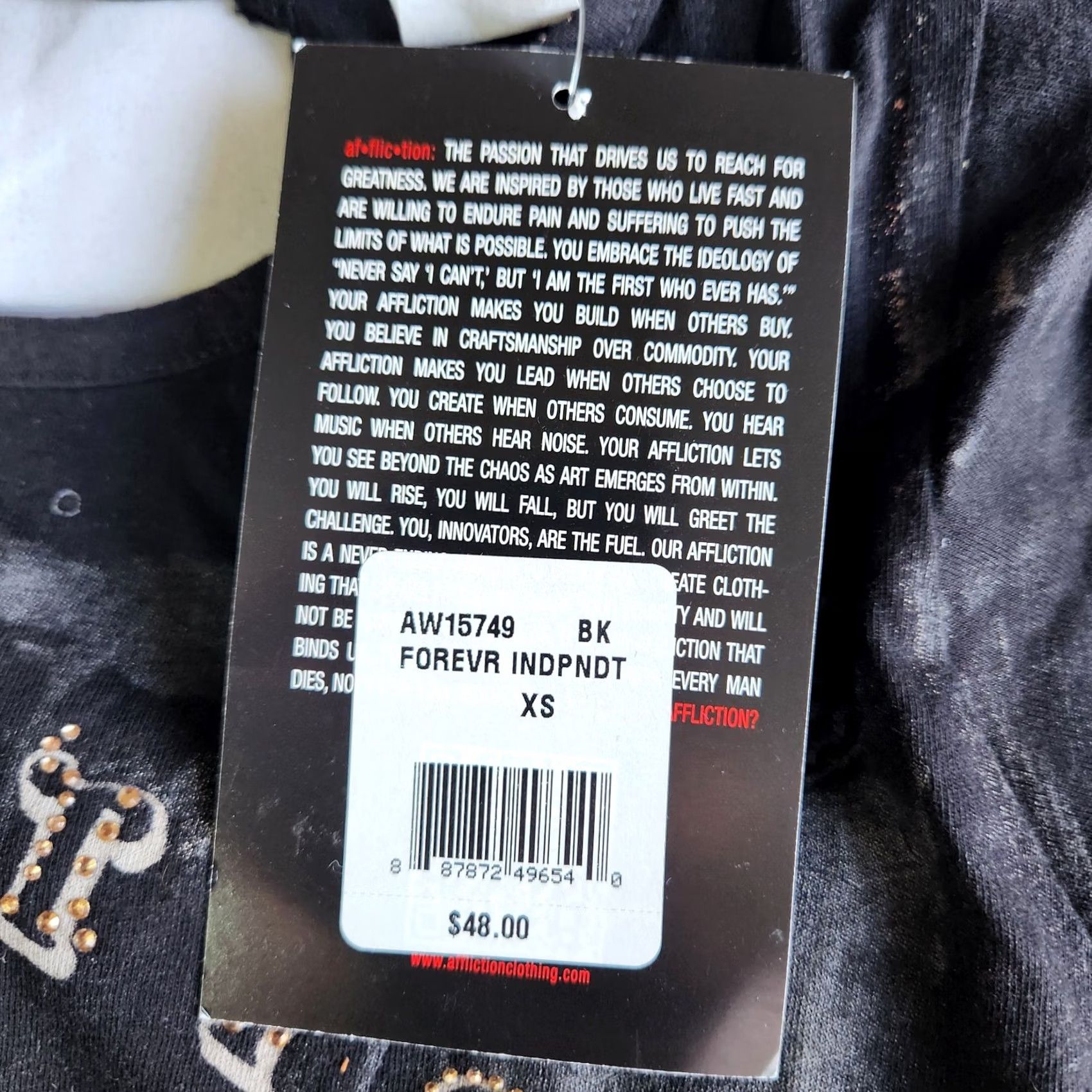 Affliction Affliction Forever Independent Texas Biker Y2K XS Black Studded Graphic Shirt Size XS / US 0-2 / IT 36-38 - 5 Thumbnail