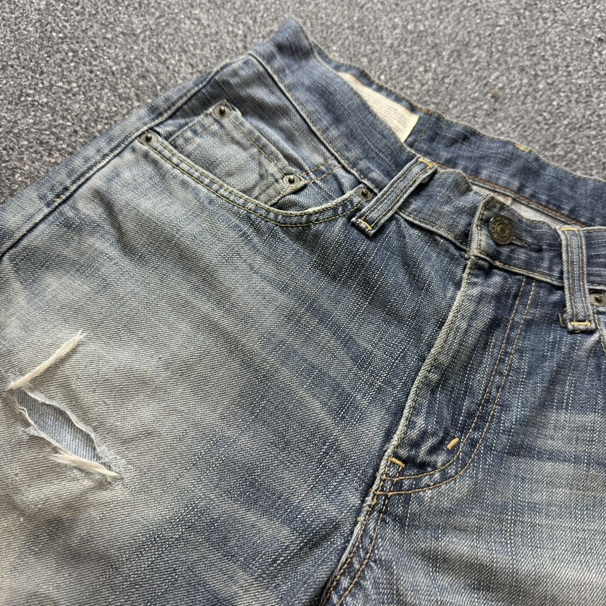 Kapital 🇯🇵 Japanese Heavy Faded Edwin 503 Distressed Denim Size US 28 / EU 44 - 12 Thumbnail