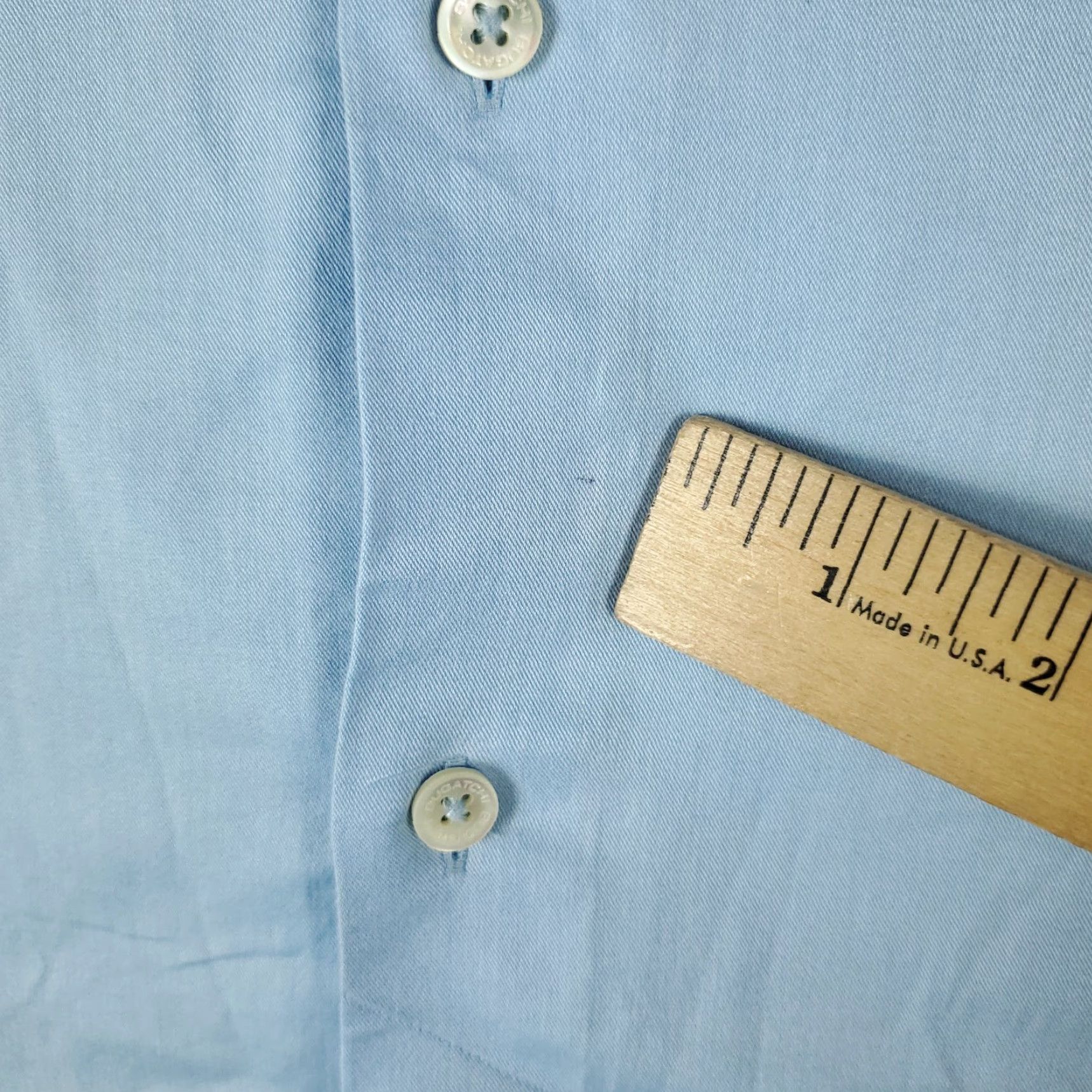 BUGATCHI Bugatchi Uomo Shirt 16.5 Light Blue Shaped Fit Dress Button Up Long Sleeve Mens Size 42R - 4 Thumbnail