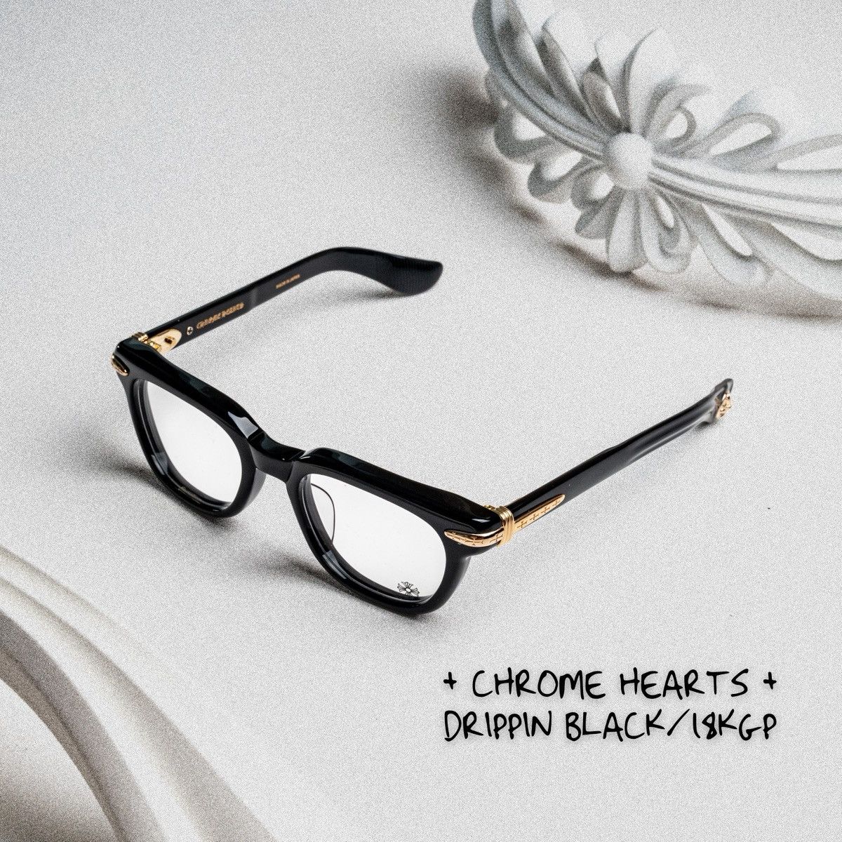 Chrome Hearts CHROME HEARTS DRIPPIN BLACK/18KGP GLASSES Size ONE SIZE - 1 Thumbnail
