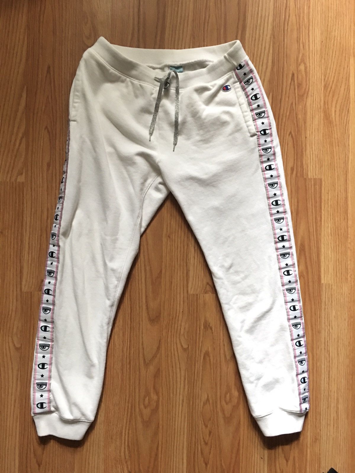 Champion Champion X Chiara Ferragni White Womens Sweatpants Size M Size 32" / US 10 / IT 46 - 4 Thumbnail