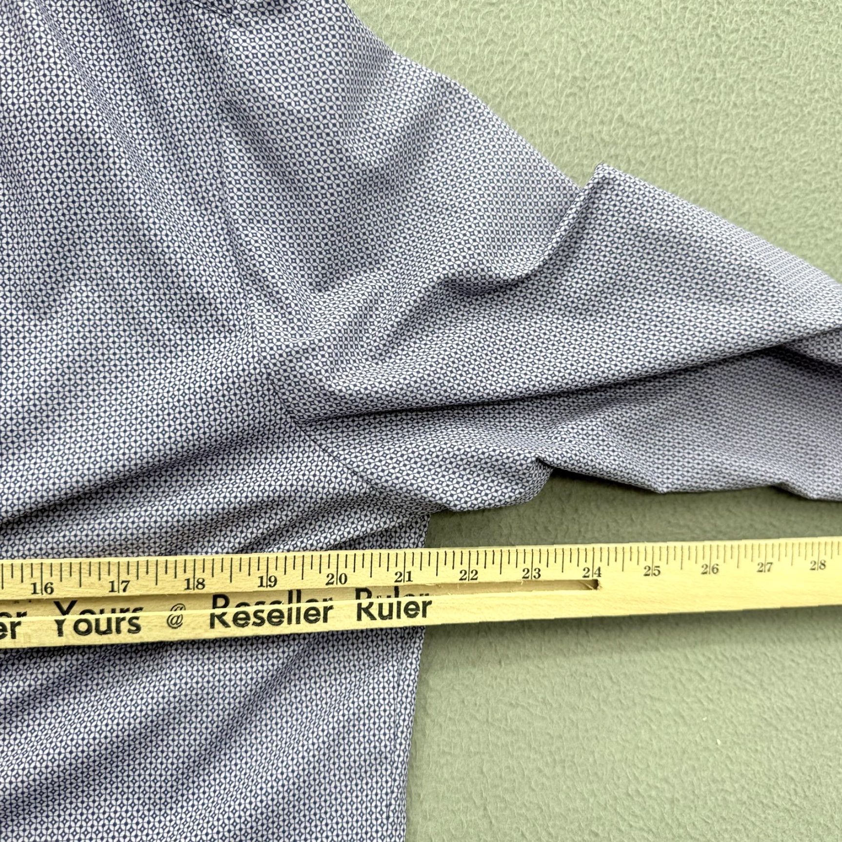 Mizzen+Main Mizzen+Main Shirt Mens Medium Purple Geometric Trim Fit Performance Dress Shirt Size 40R - 4 Thumbnail