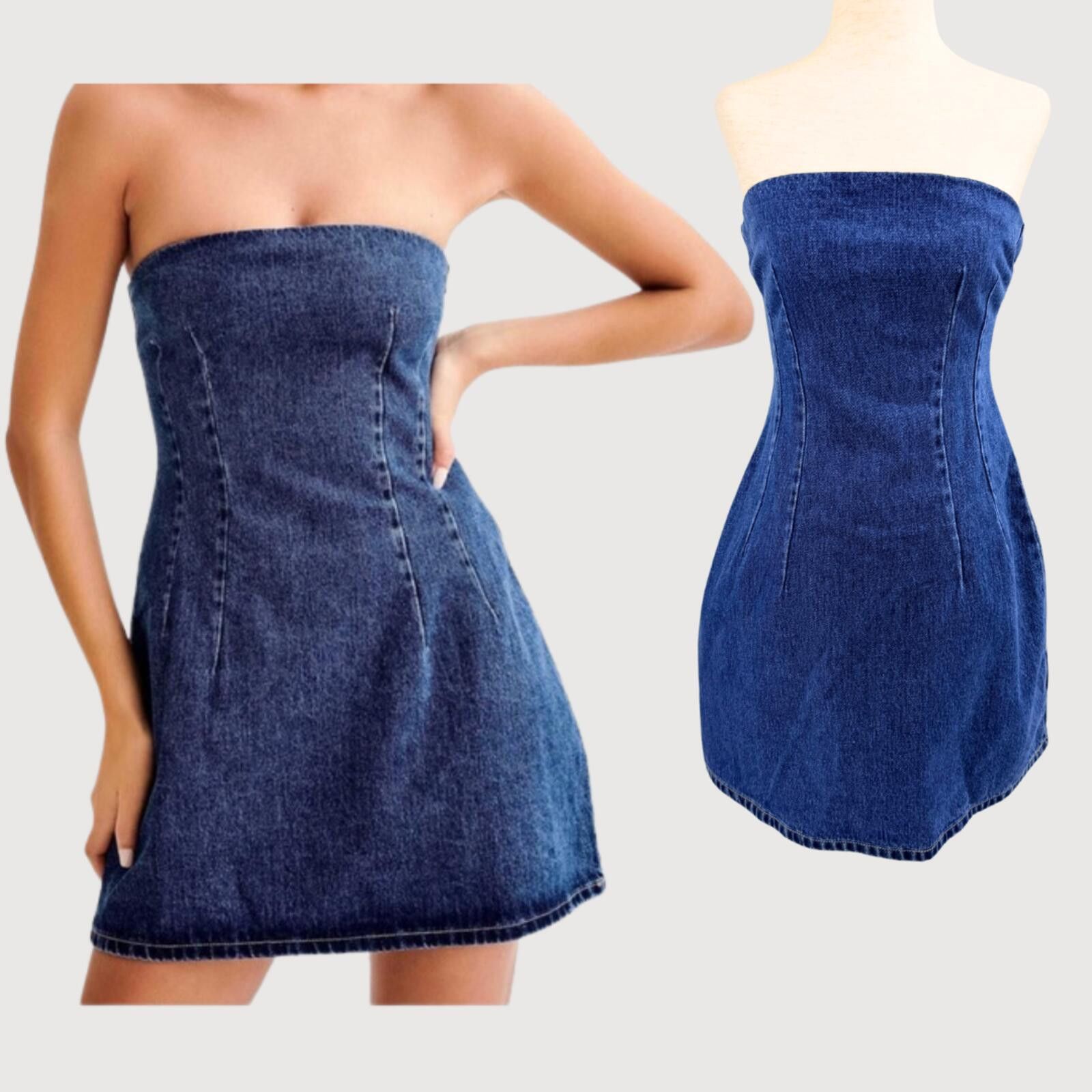 Other Meshki Cecily Strapless Denim Mini Dress NWT S Size S / US 4 / IT 40 - 1 Thumbnail