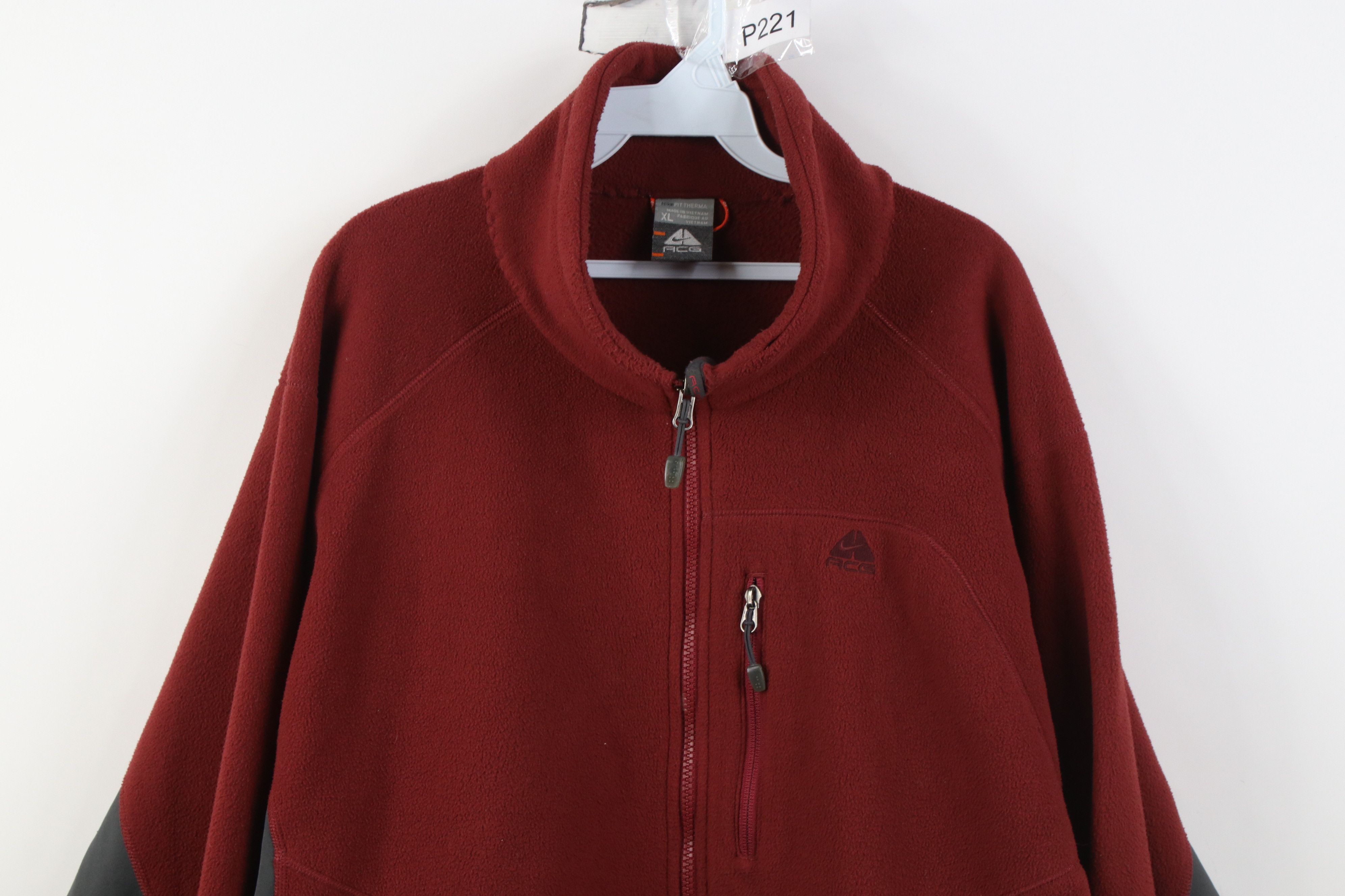 Nike Vintage Y2K Nike ACG Mini Swoosh Fleece Full Zip Jacket Red Size US L / EU 52-54 / 3 - 2 Thumbnail