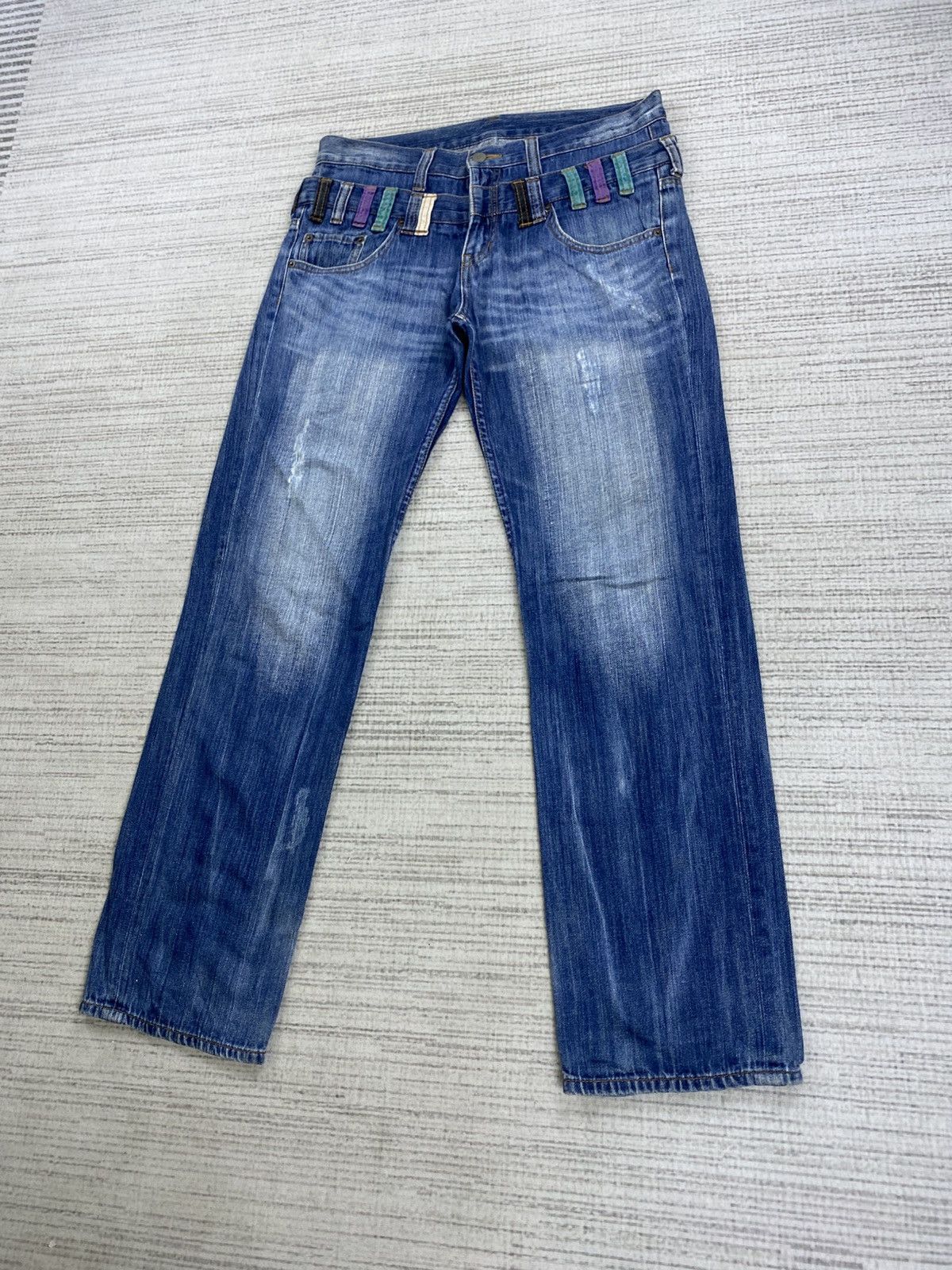 Hysteric Glamour Vintage Japanese Brand Double Waist Distressed Denim Pants Size US 33 - 4 Thumbnail