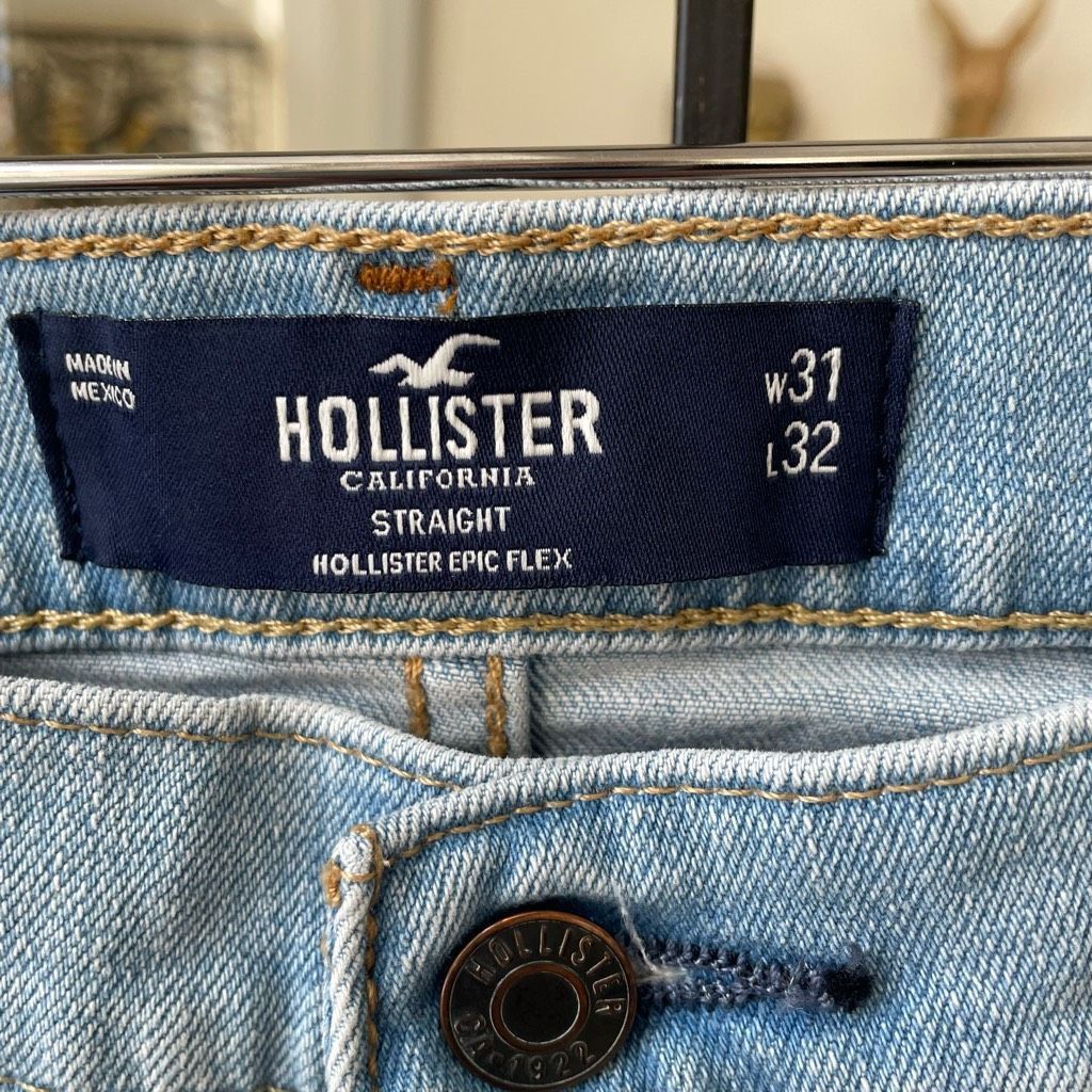 Hollister Hollister Straight Leg Epic Flex Light Wash Jeans 31 x 31 Size US 31 - 3 Thumbnail