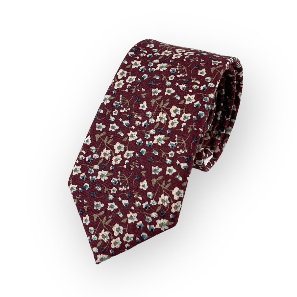 Other Men's Cabernet Floral Print Necktie, Slim 2.5” Width Size ONE SIZE - 1 Thumbnail