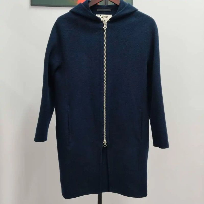 Acne Studios Acne Studios Long Sleeve Navy Wool Cardigan Size S / US 4 / IT 40 - 1 Thumbnail