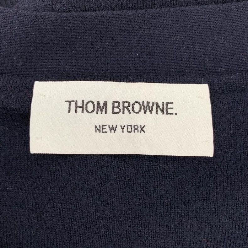 Thom Browne Thom Browne Dark blue puppy inlaid V-neck wool knitted card Size US S / EU 44-46 / 1 - 5 Thumbnail
