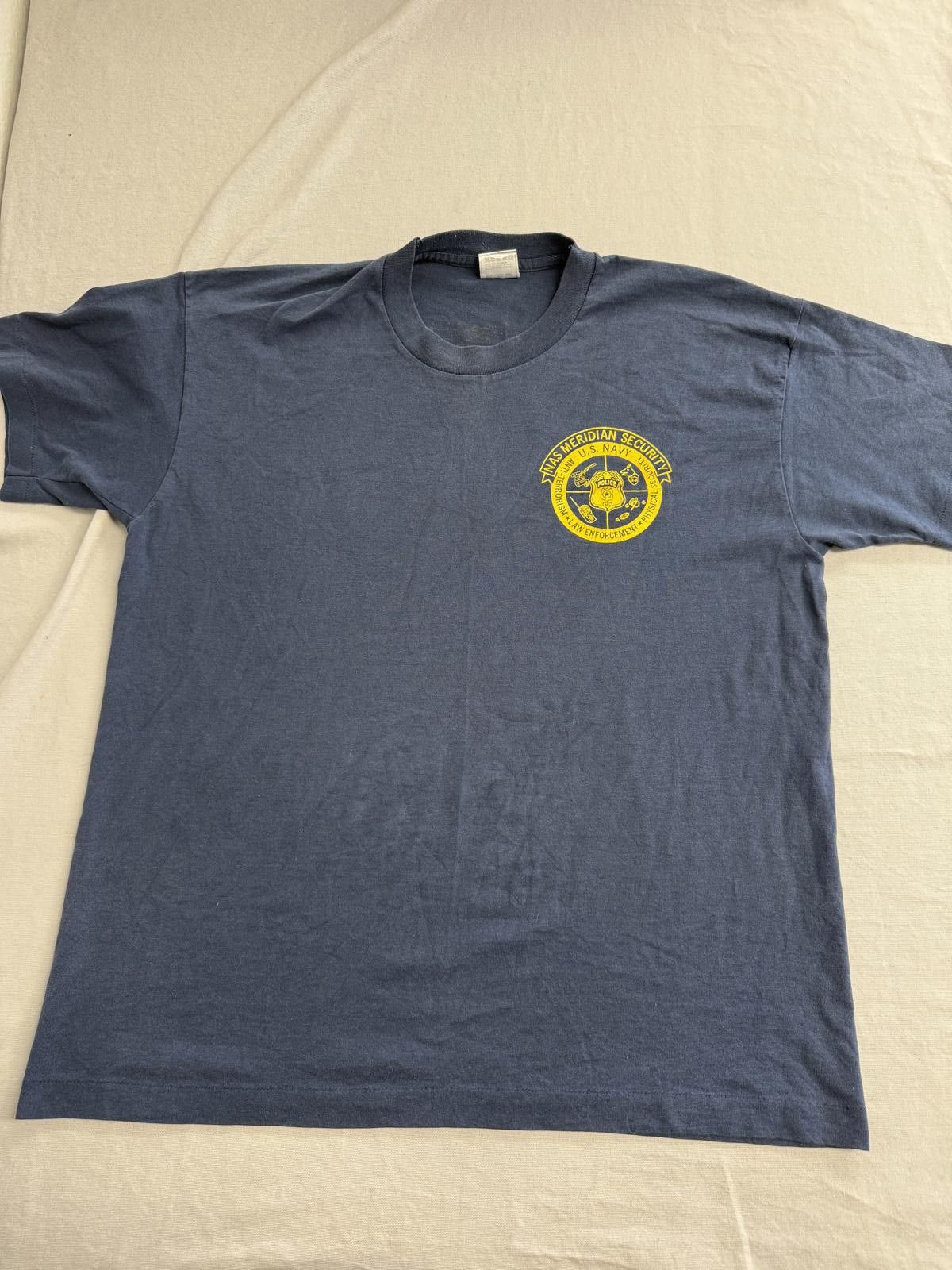Beauty Beast Vintage 80s Cop Car T-shirt NAS Meridian Security US Navy XL Size US XL / EU 56 / 4 - 2 Thumbnail