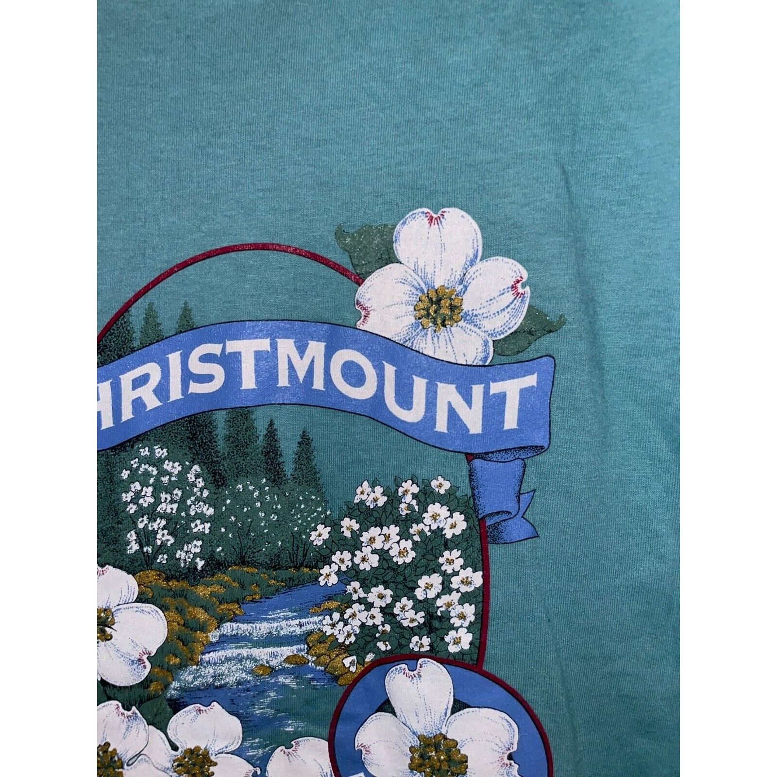 Jerzees Vintage Christmount Shirt Black Mountains NC Tee Large 90s Size US L / EU 52-54 / 3 - 3 Thumbnail