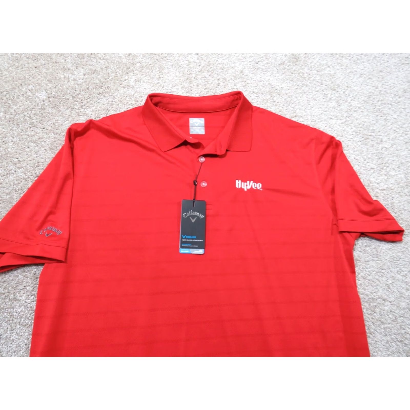 Callaway Callaway Polo Shirt Men 2XL Striped Red Breathable Short Sleeve Logo HyVee Golf Shirt Size US XXL / EU 58 / 5 - 3 Thumbnail