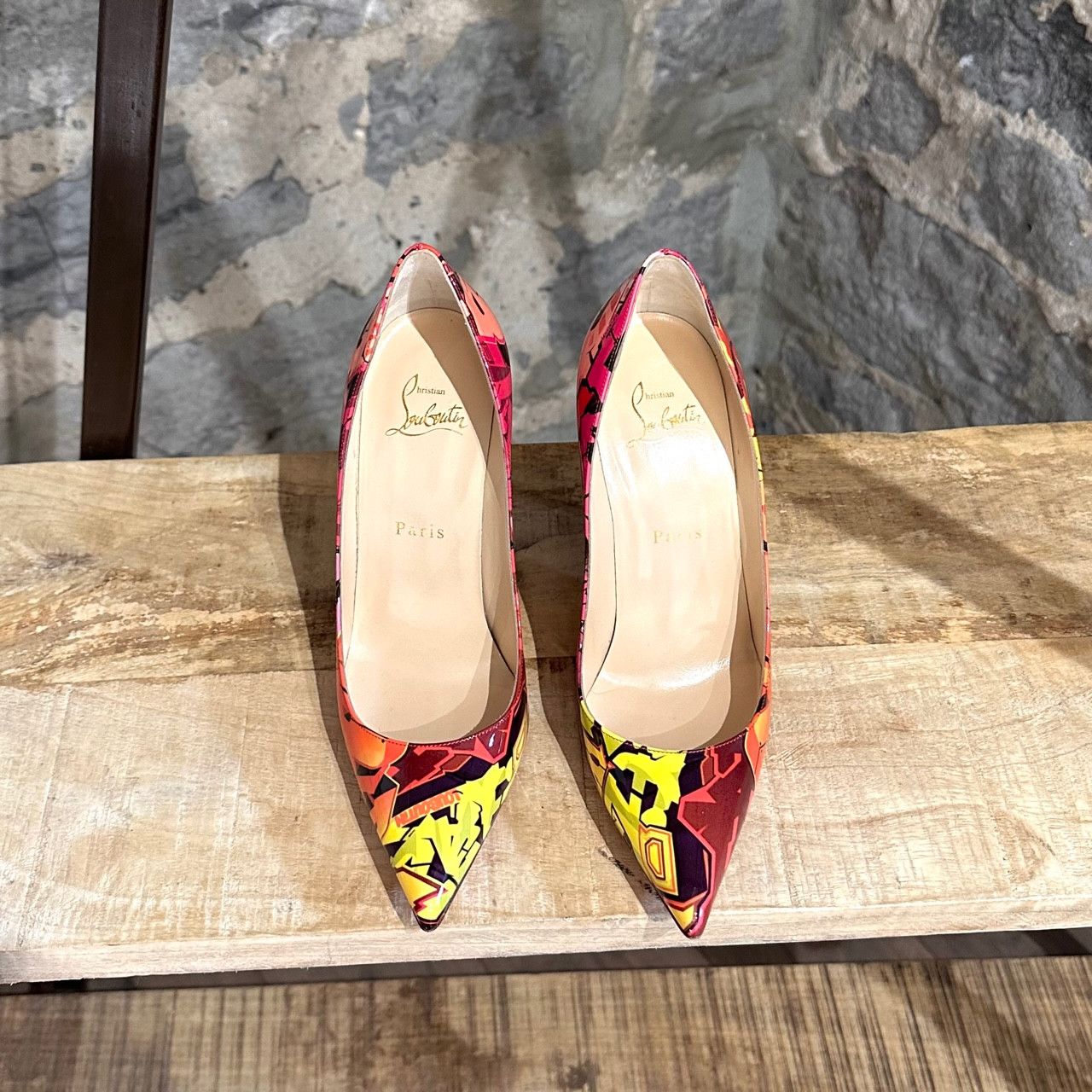 Christian Louboutin Christian Louboutin Orange Patent Metrograf So Kate Pumps Size US 7 / IT 37 - 2 Thumbnail