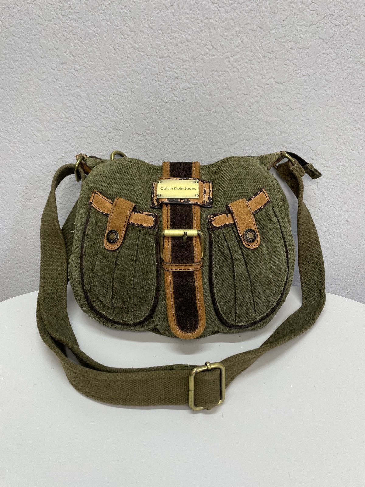 Calvin Klein Vintage Y2K Calvin Klein 00s Velvet Leather Bag Kmrii Style Size ONE SIZE - 1 Thumbnail