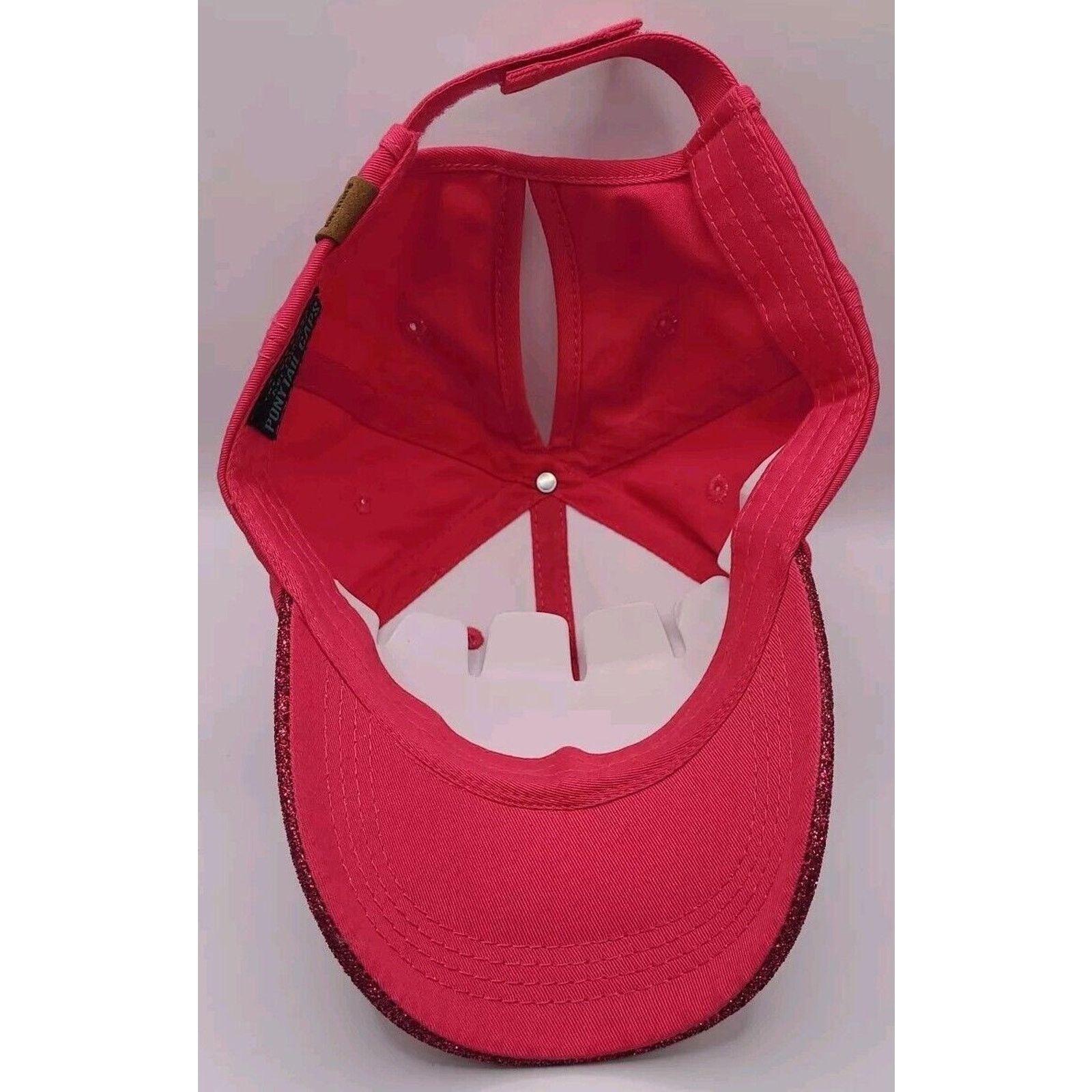 Ethos NWOT Ladies KB ETHOS Glitter Pink Ponytail Cap Strapback Hat Size ONE SIZE - 7 Thumbnail