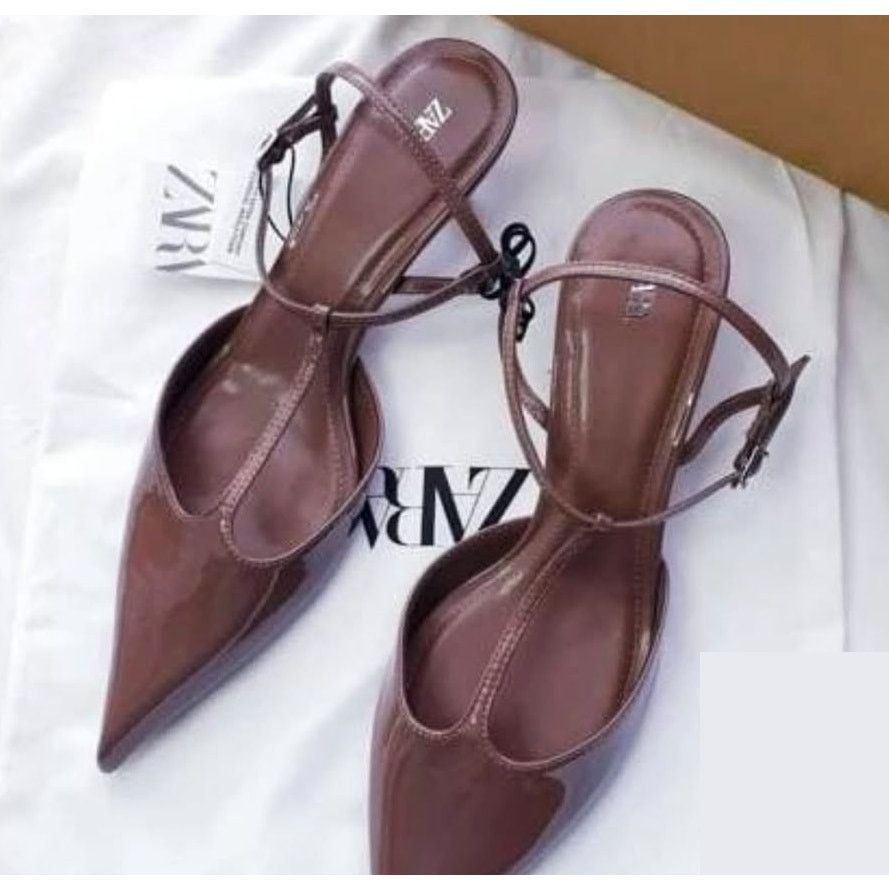 Zara ZARA Faux Patent Leather Heels Size US 10 / IT 40 - 7 Thumbnail