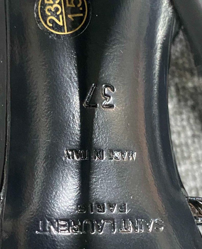 Saint Laurent Paris Saint Laurent Paris Black YSL metal logo heels 2505-Nextarr Size US 6.5 / IT 36.5 - 7 Thumbnail