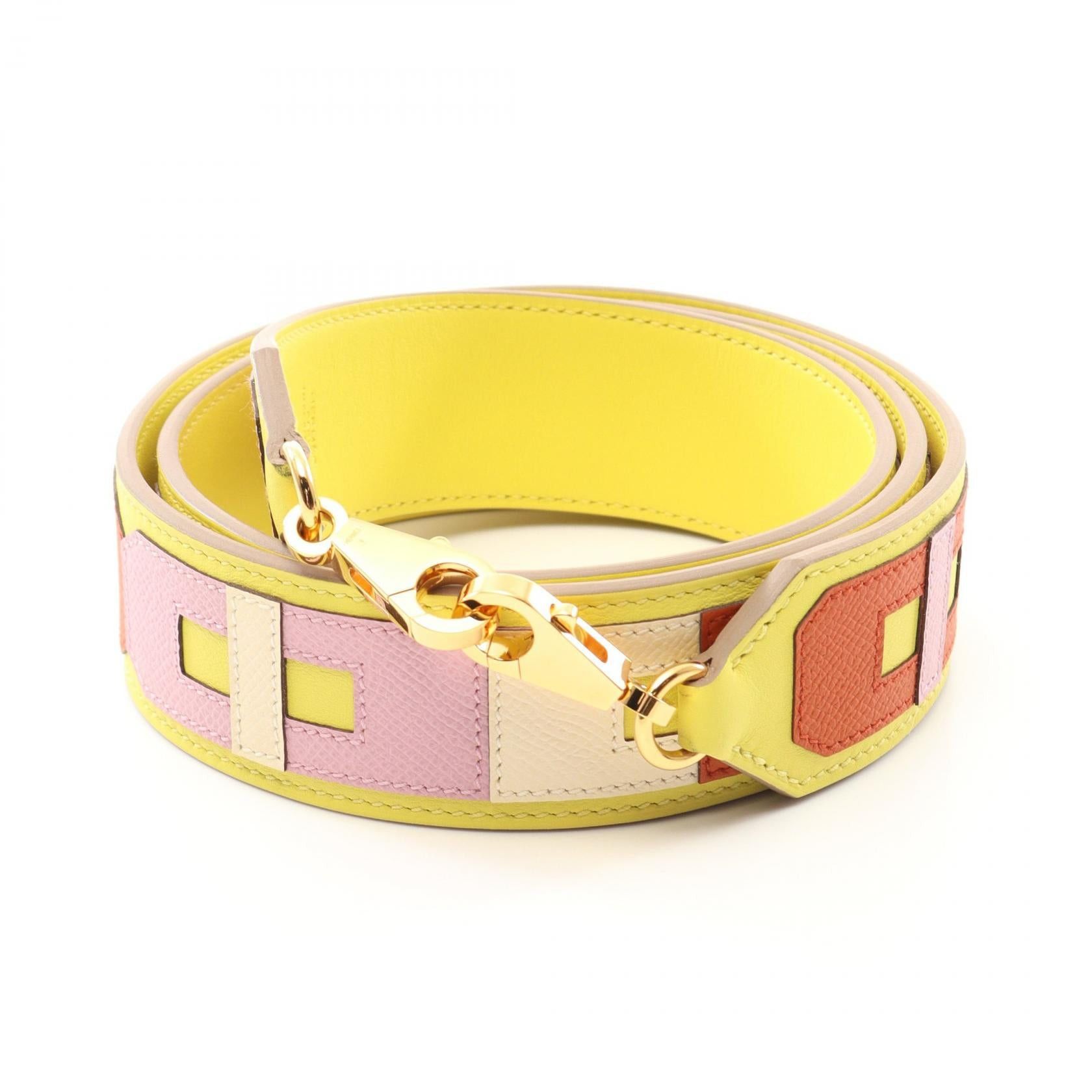 Hermes Hermes Sangron Lime Mauve Sylvestre Nata Cuible Shoulder Strap Veau Epsom Swift Yellow Multicolor Gold Hardware B Stamp Size ONE SIZE - 1 Thumbnail